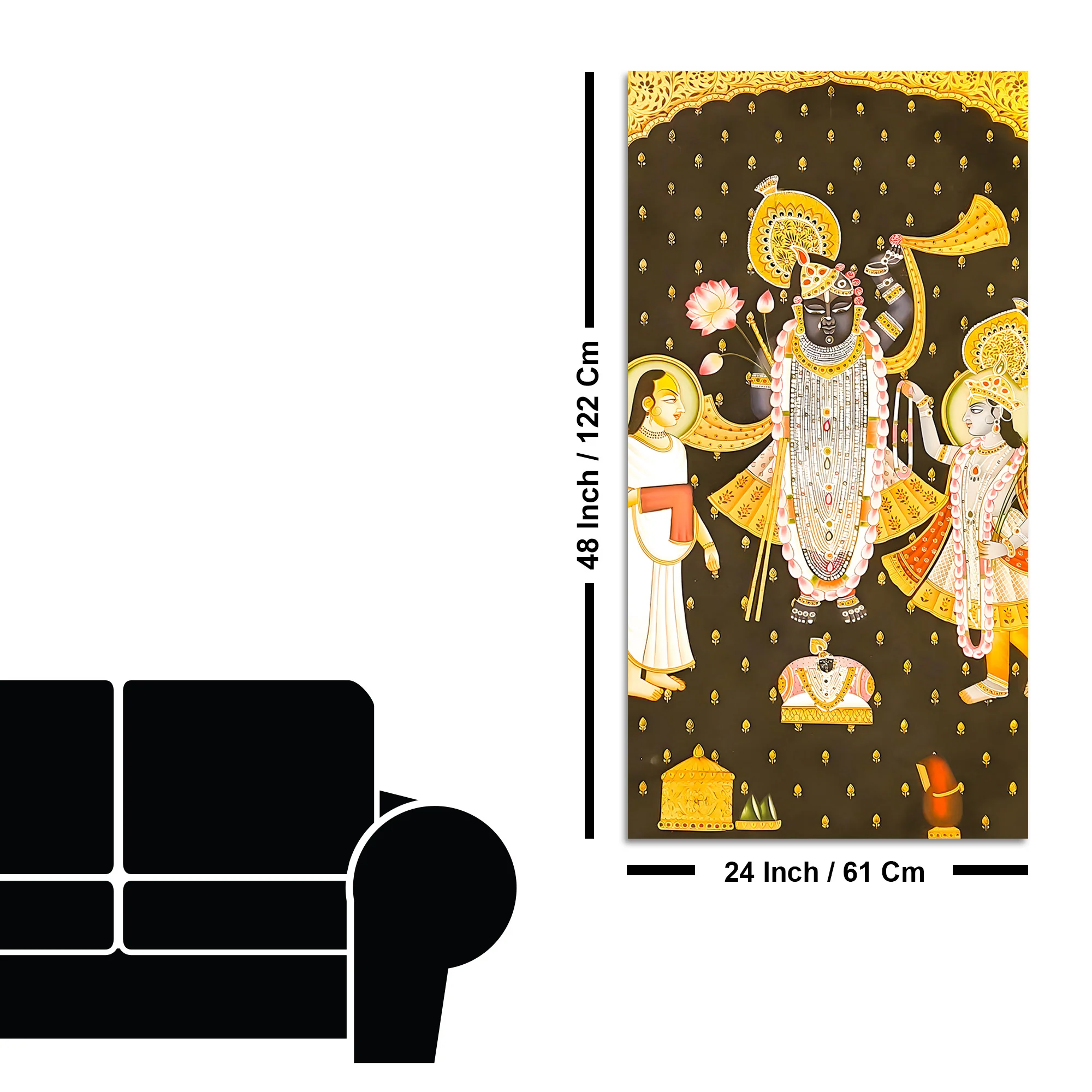 Shrinathji Pichwai Canvas Wall Painting | Indian Religious Wall Décor Art - Image 8