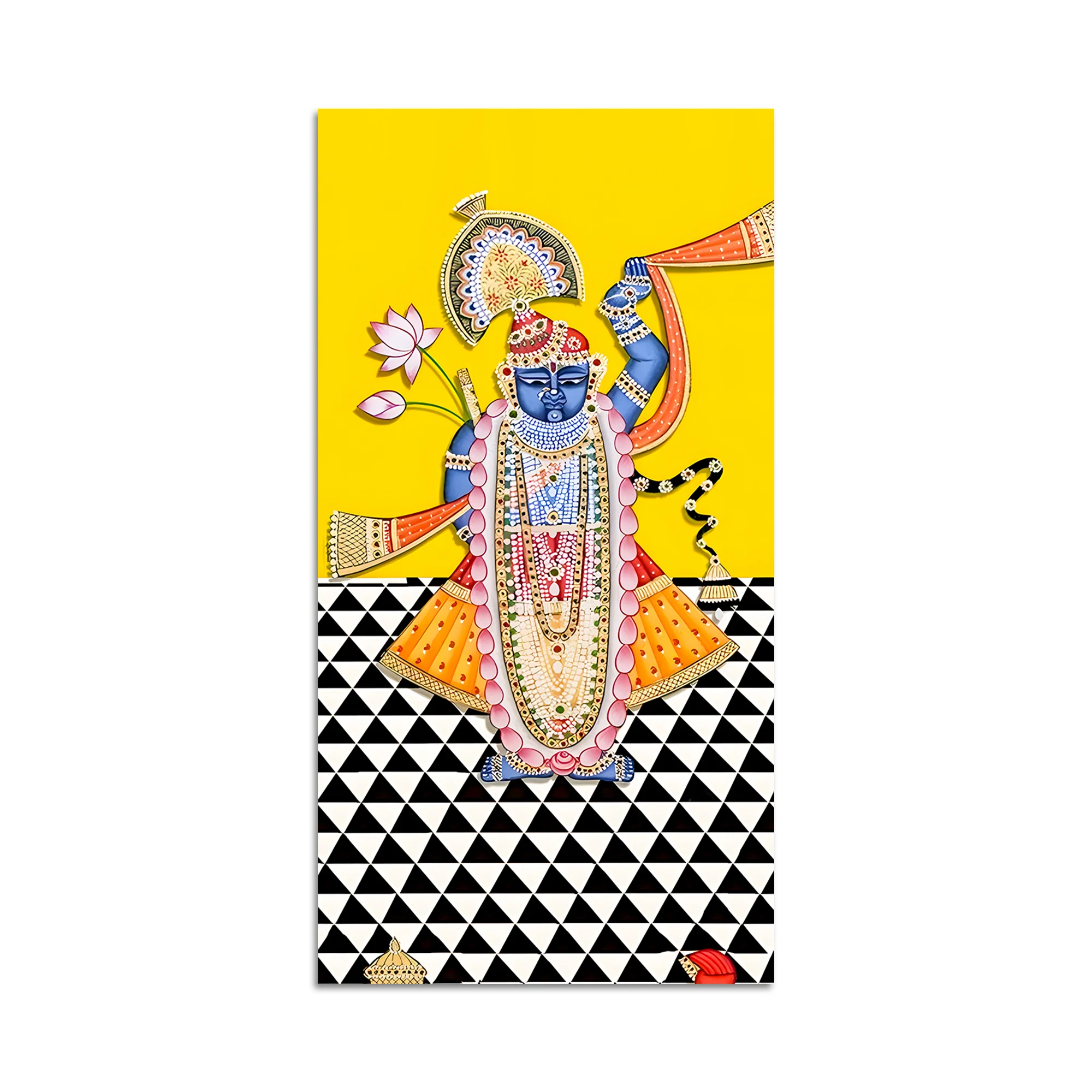 Shrinathji Pichwai Canvas Wall Painting | Indian Religious Wall Décor for Living Room - Image 4