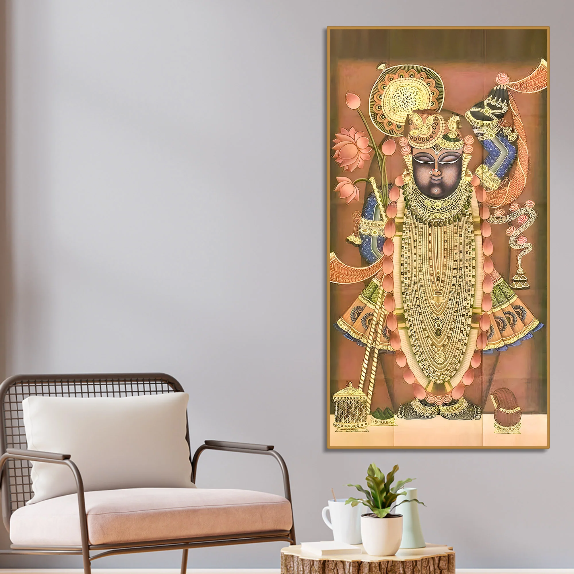 Shrinathji Pichwai Style Canvas Wall Painting | Nathdwara Art for Living Room Décor & Gifting - Image 2