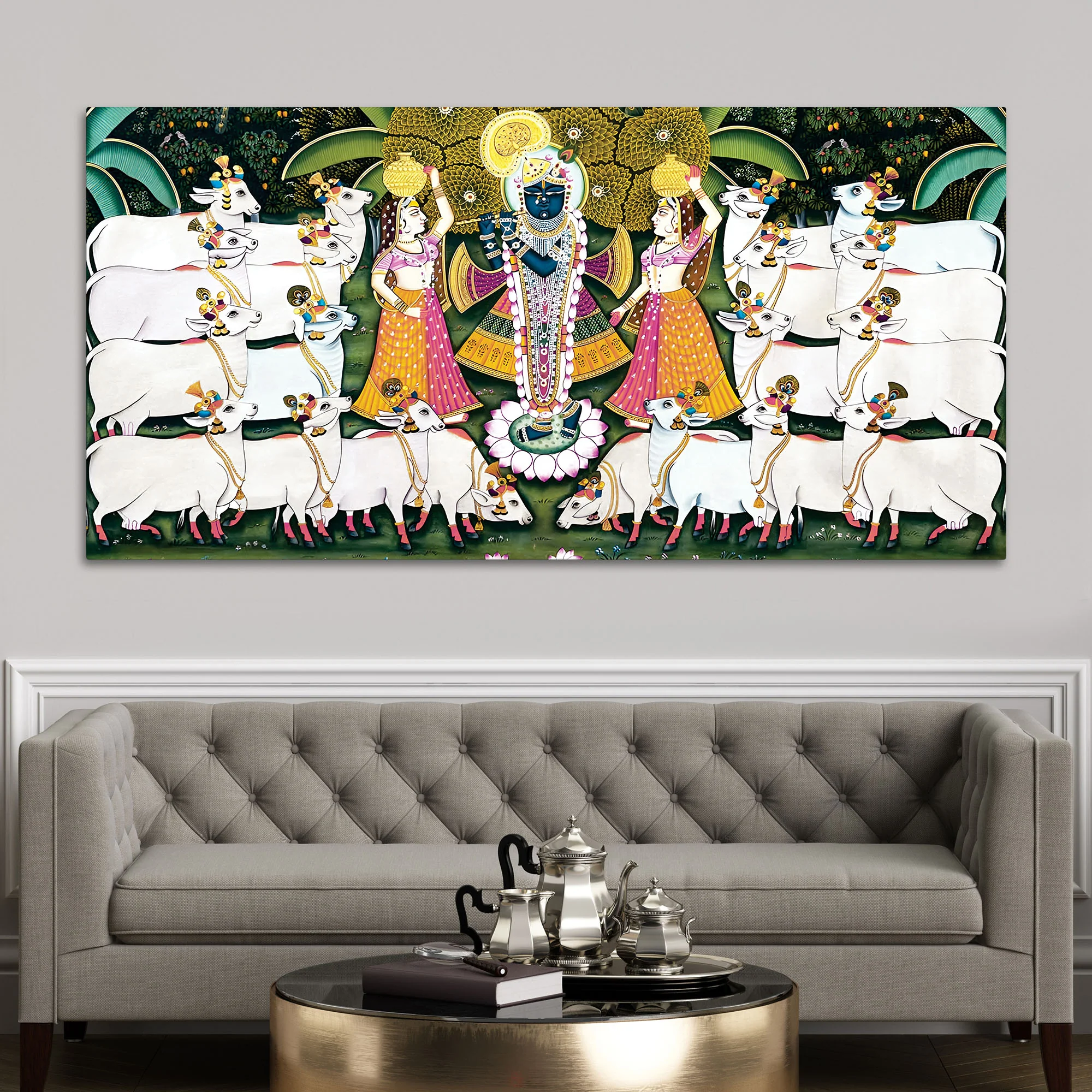 Shrinathji Pichwai Wall Art Canvas Wall Painting - Image 3