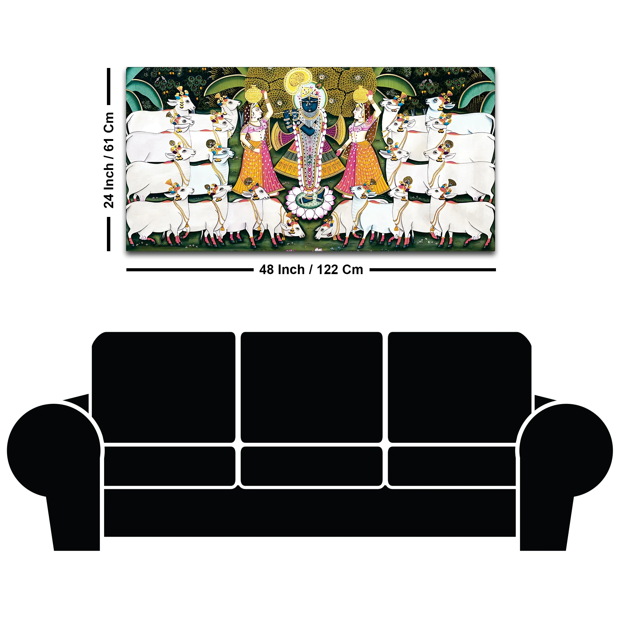 Shrinathji Pichwai Wall Art Canvas Wall Painting - Image 8