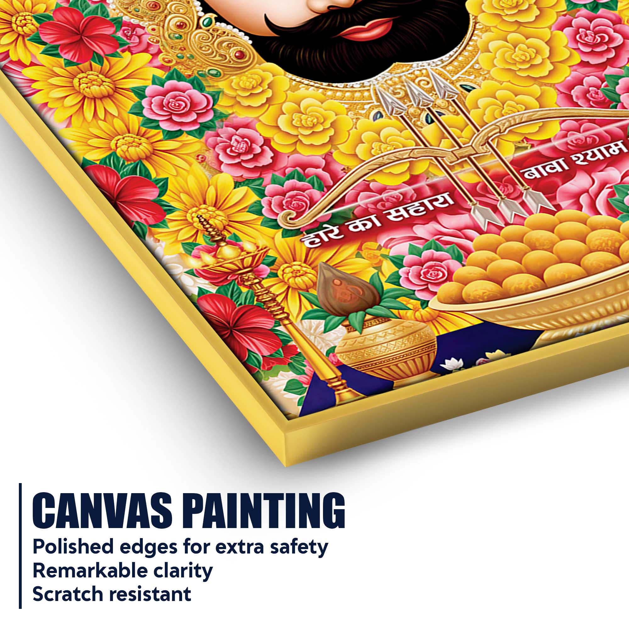 Shyam Baba Traditional Devotional Canvas Painting | Pooja Room Wall Decor - Image 4