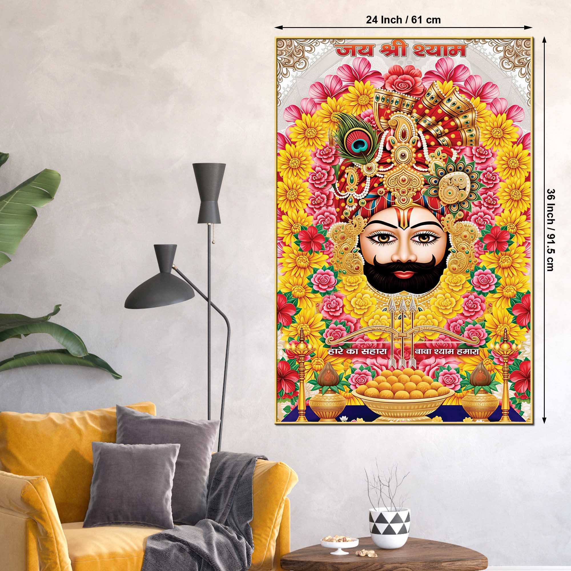 Shyam Baba Traditional Devotional Canvas Painting | Pooja Room Wall Decor - Image 5