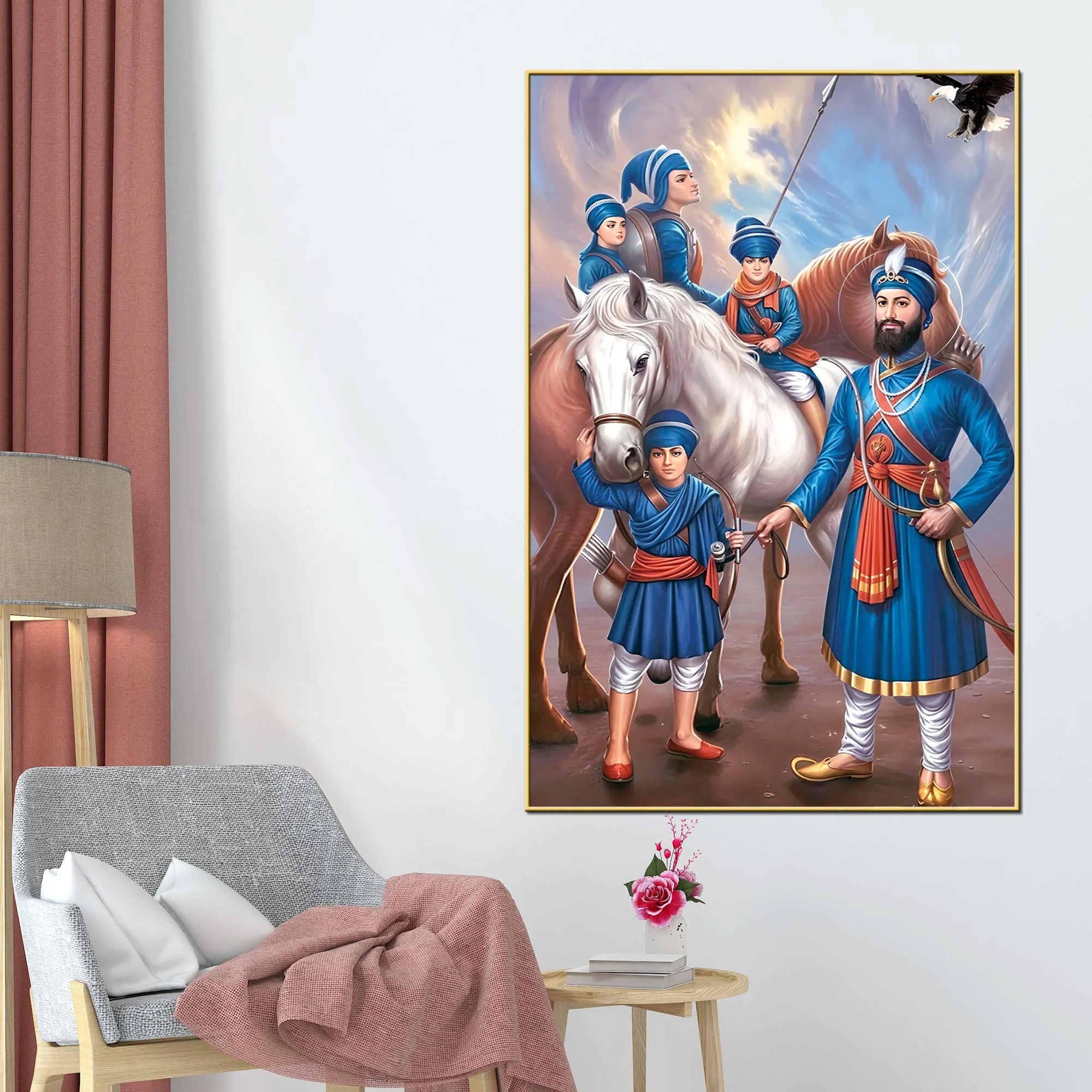 Sikh Devotional Wall Art Canvas | Guru Gobind Singh Ji Painting - Image 2