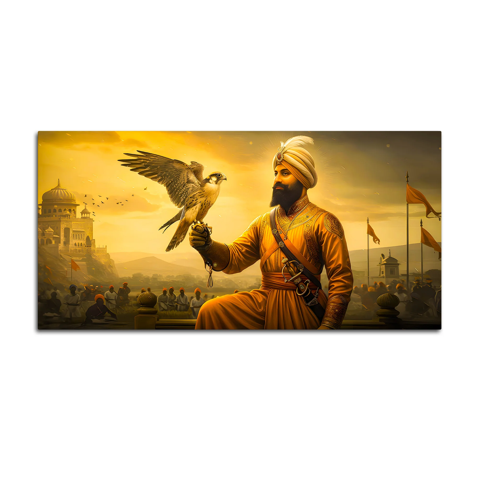 Sikh Guru Golden Canvas Wall Art for Living Room - Image 4