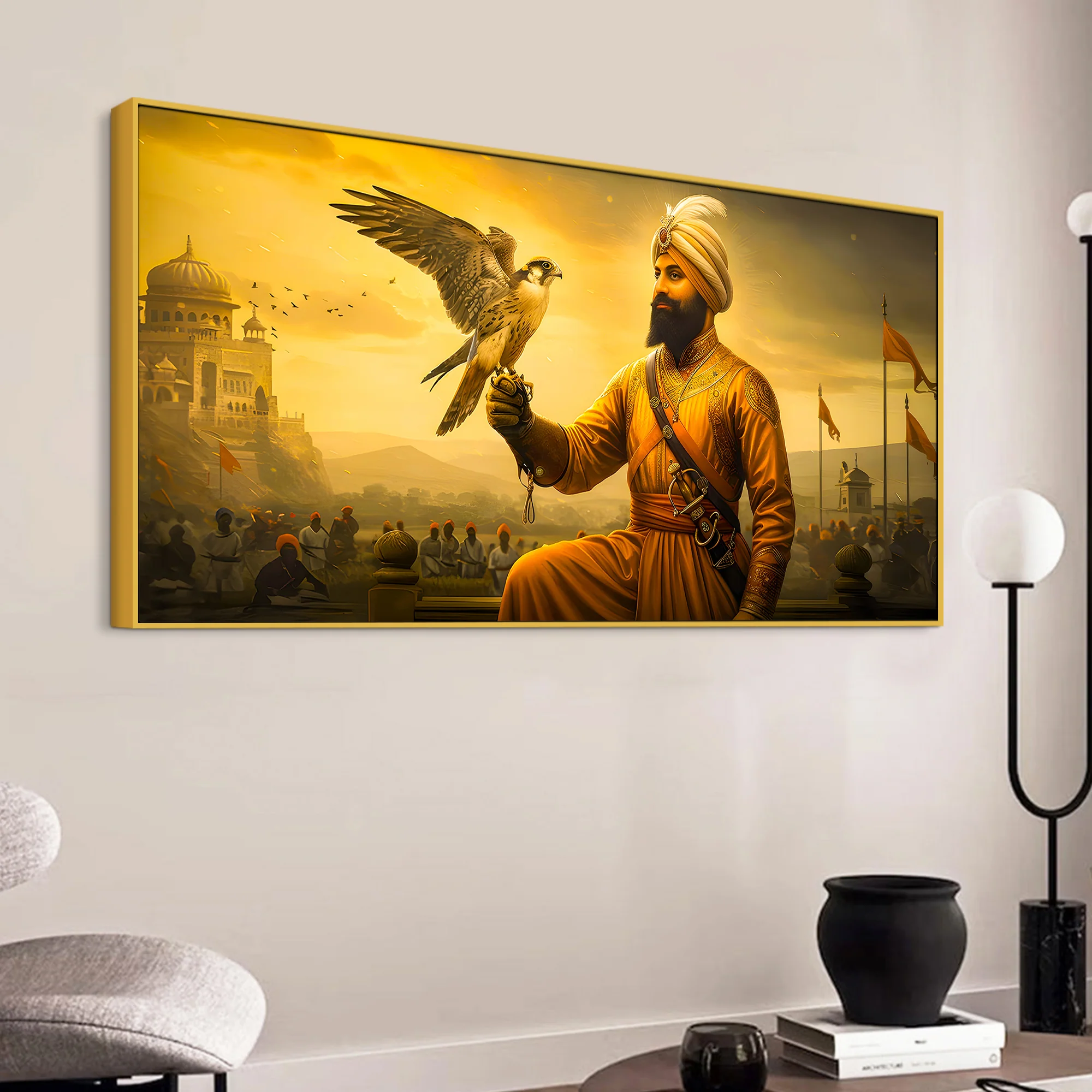 Sikh Guru Golden Canvas Wall Art for Living Room - Image 5