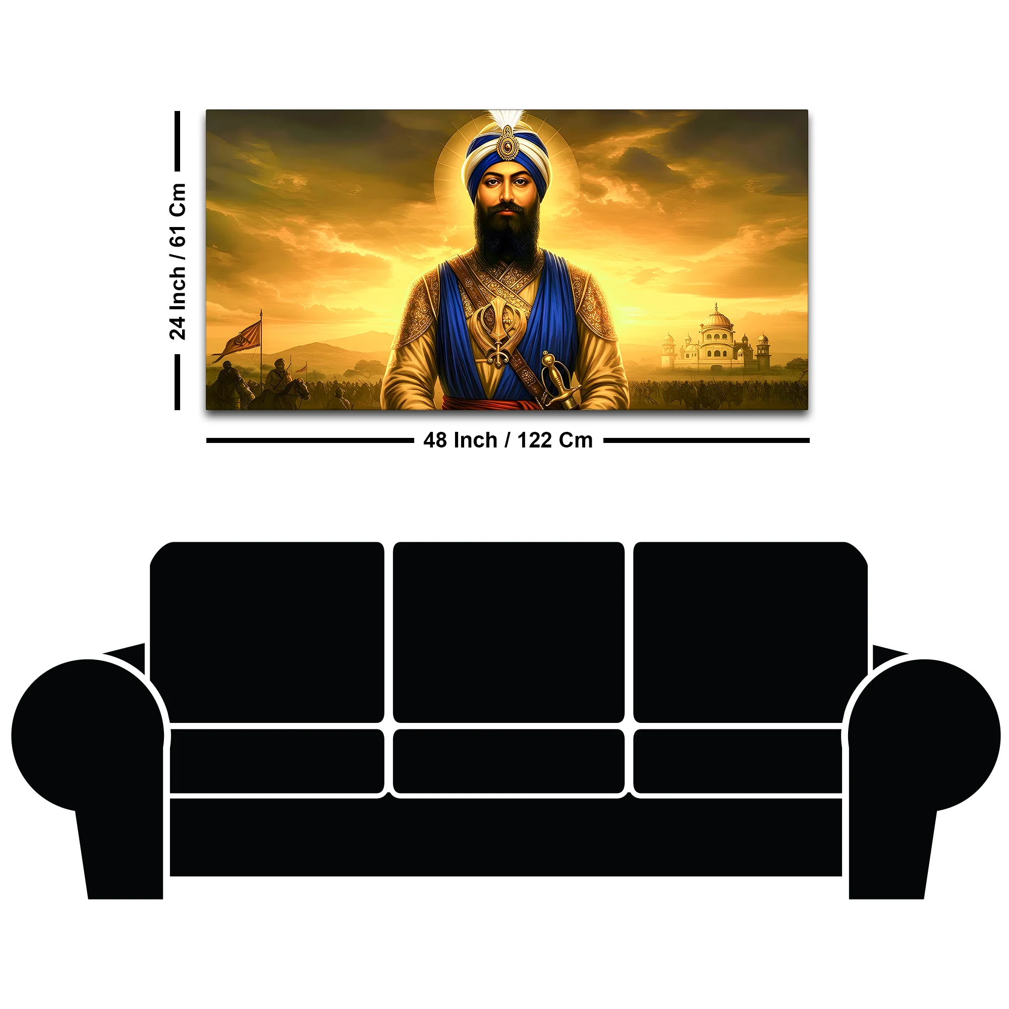Sikh Guru Ji Decorative Wall Painting for Living Room - Image 8