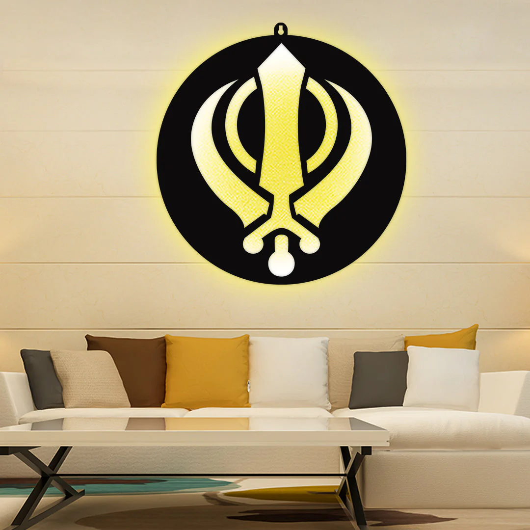 Sikh Religious Symbol LED Wall Hanging for Wall Decor - Image 5
