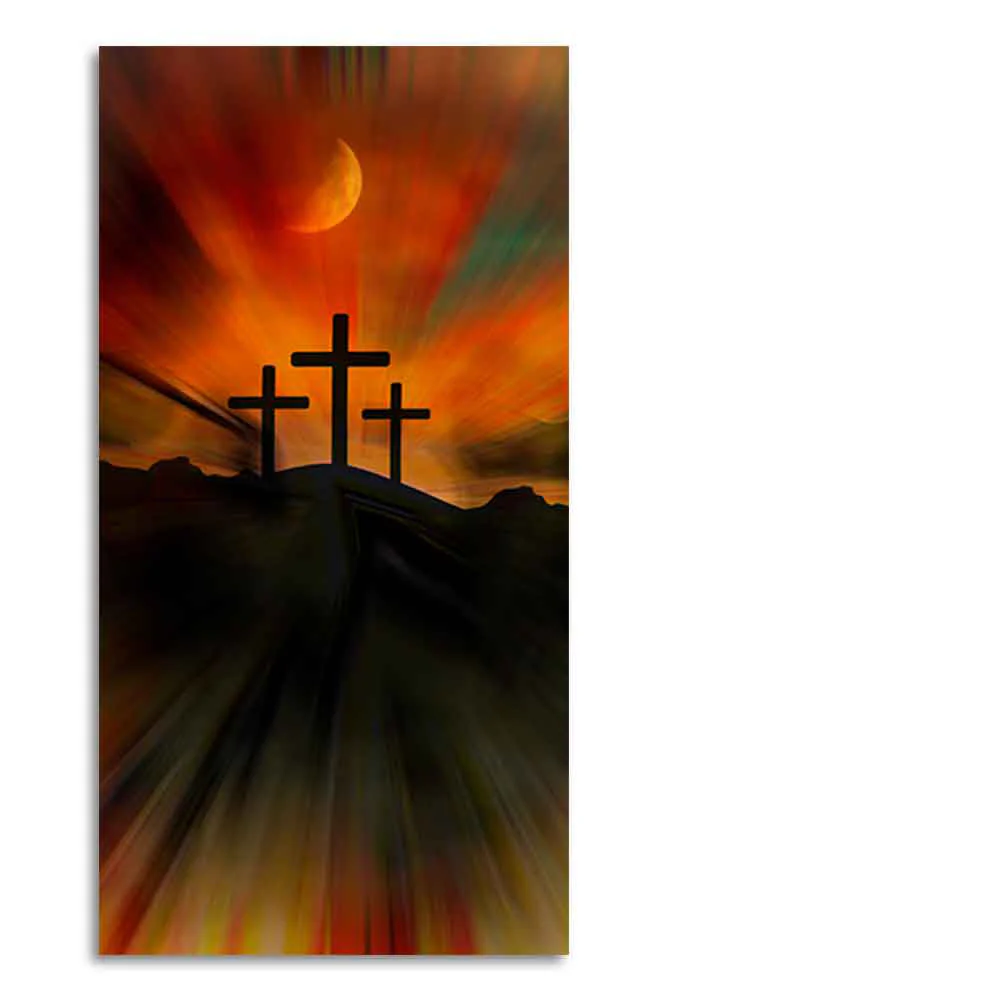 Silhouette of Cross Canvas Wall Painting - Image 6