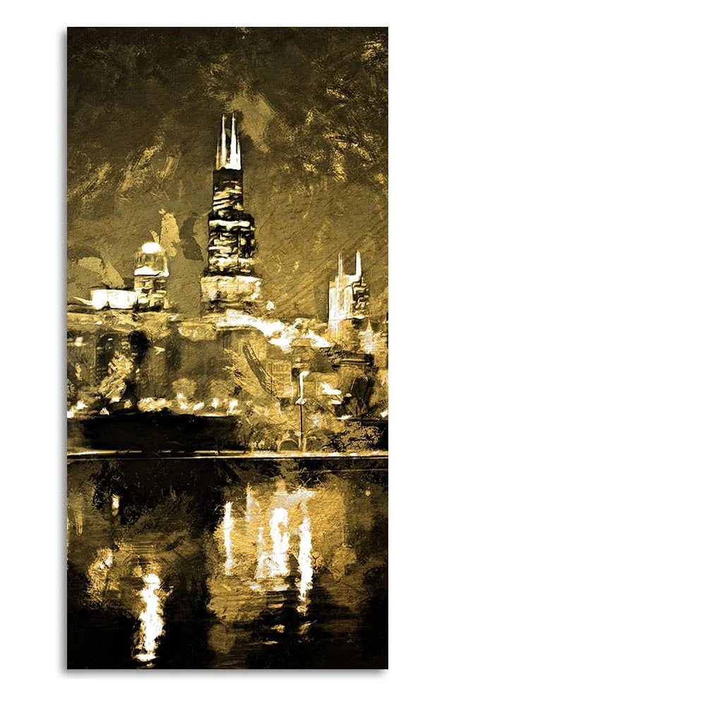 Skyline Night view Canvas Wall Painting - Image 4