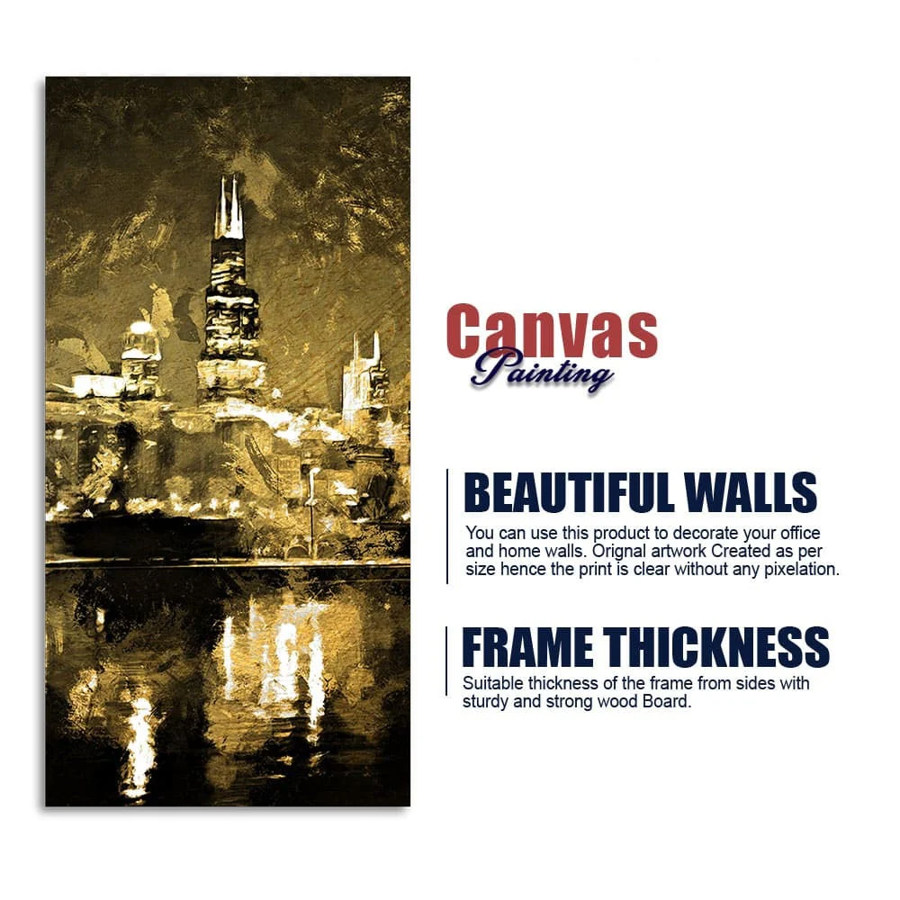 Skyline Night view Canvas Wall Painting - Image 6