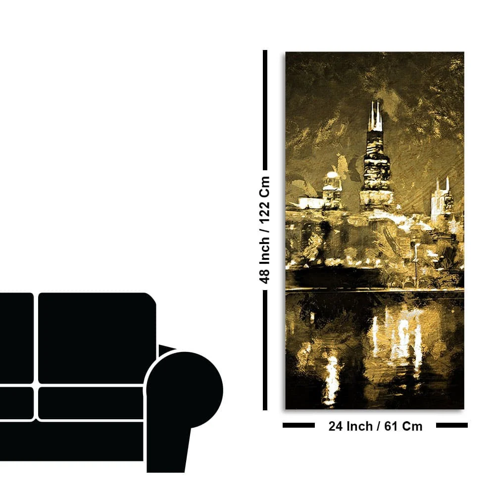 Skyline Night view Canvas Wall Painting - Image 7