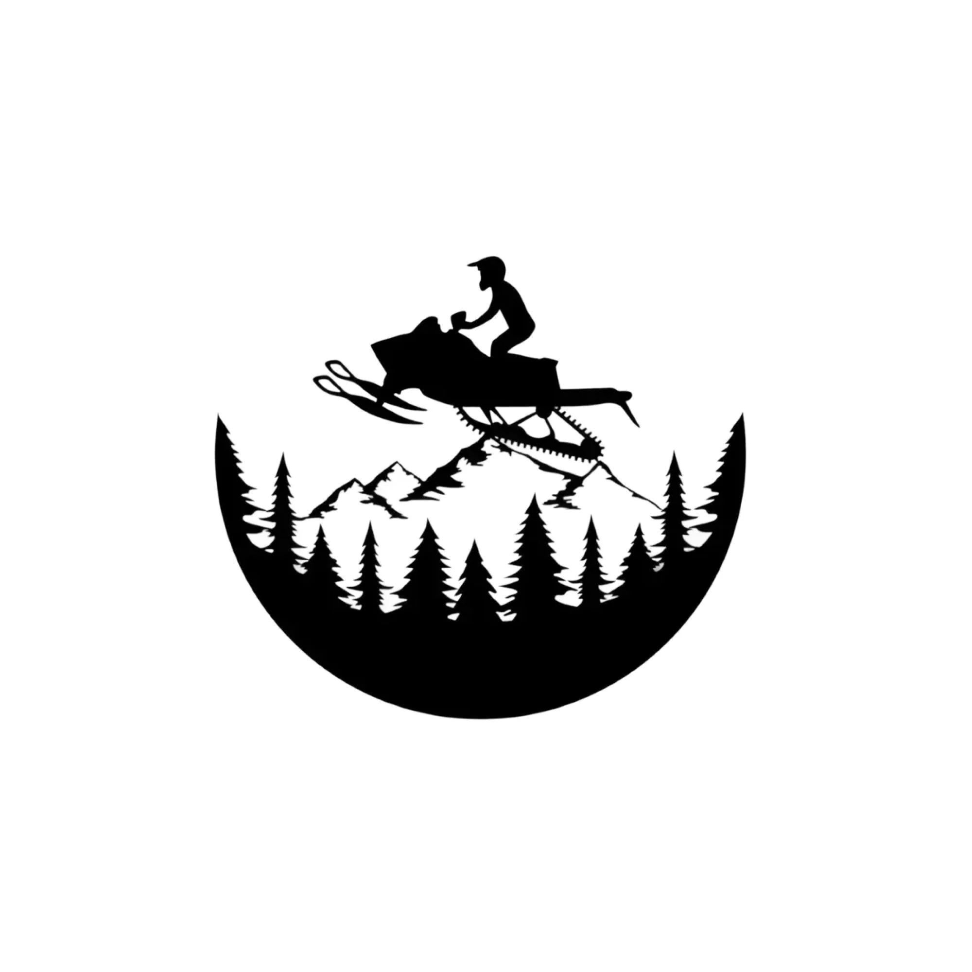 Snowmobile Mountain Rider Metal Art Wall Decor - Image 3