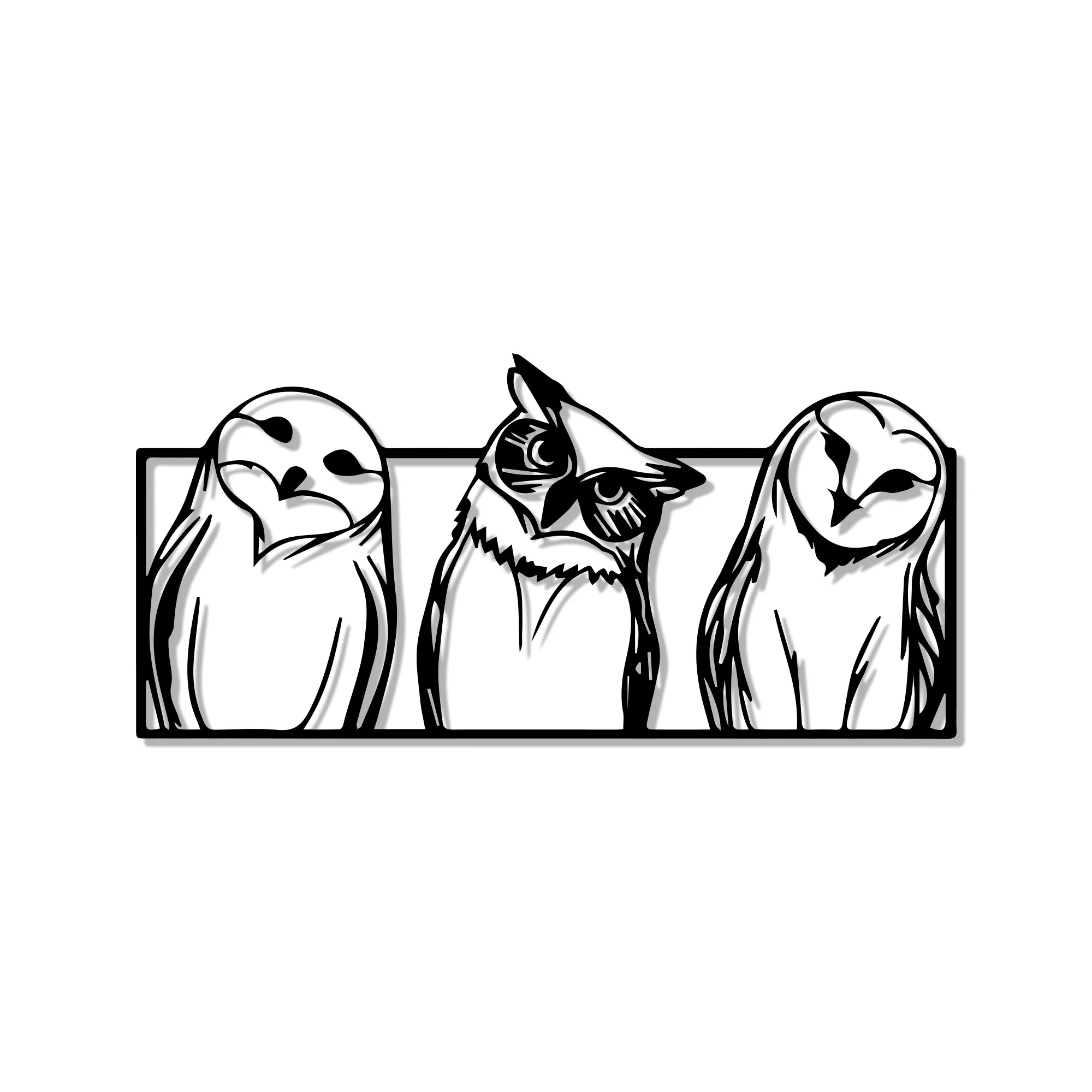 Snowy Owl Modern Design Metal Art Wall Decor - Image 2