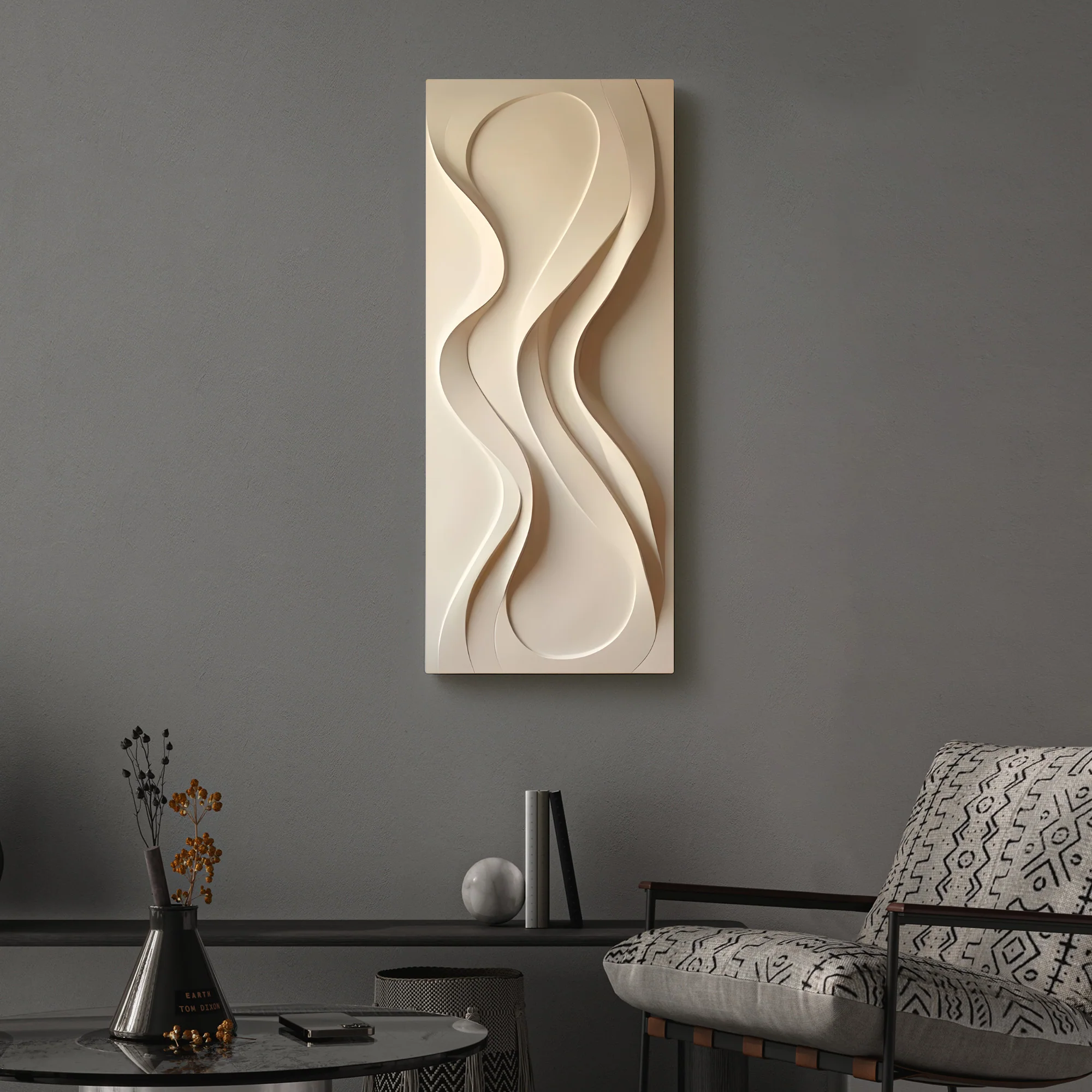 Soft Ripple Textured Fluid Form 3D Wall Art Home Decor - Image 2