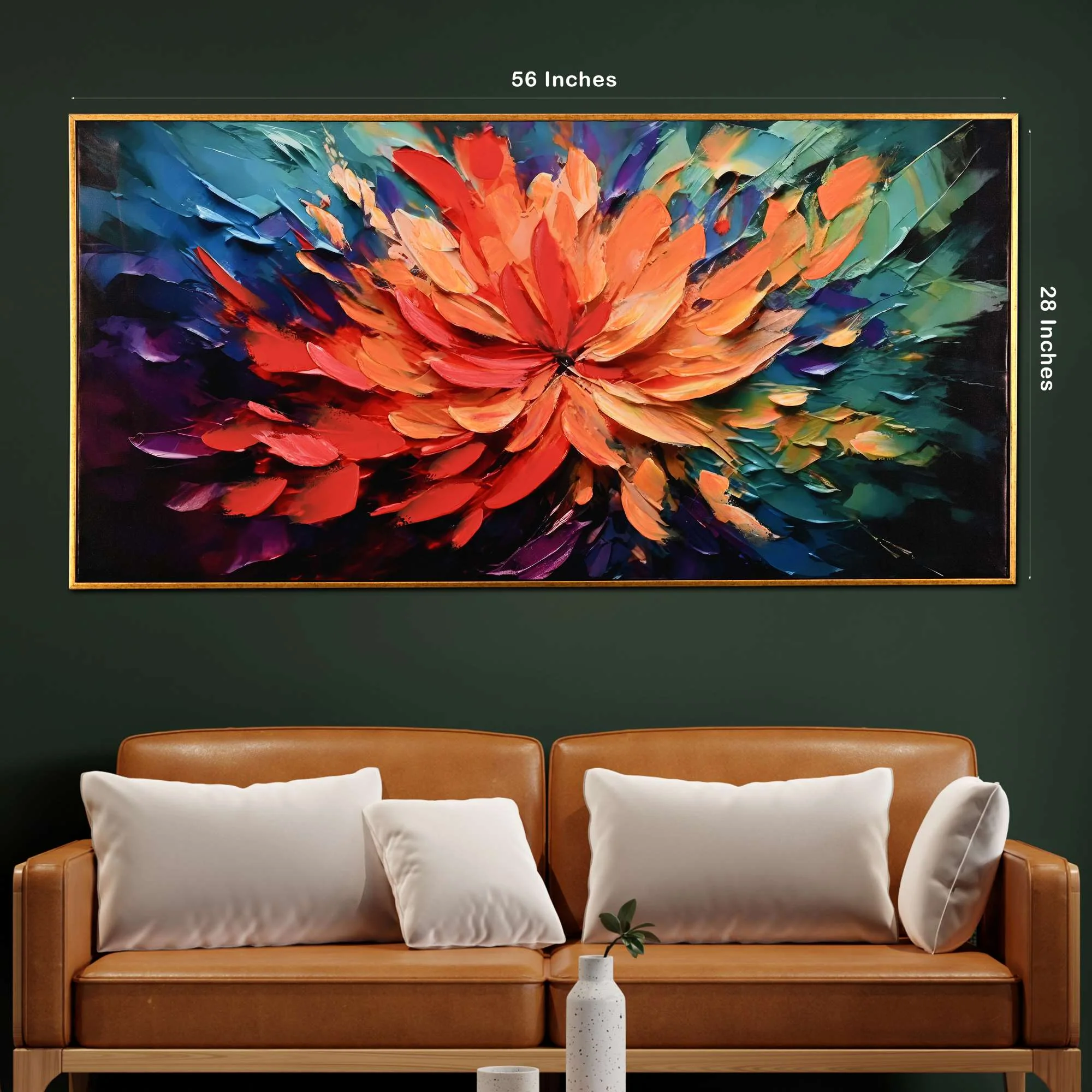 Spark in Bloom Hand Painted Wall Painting with Floating Frame - Image 5