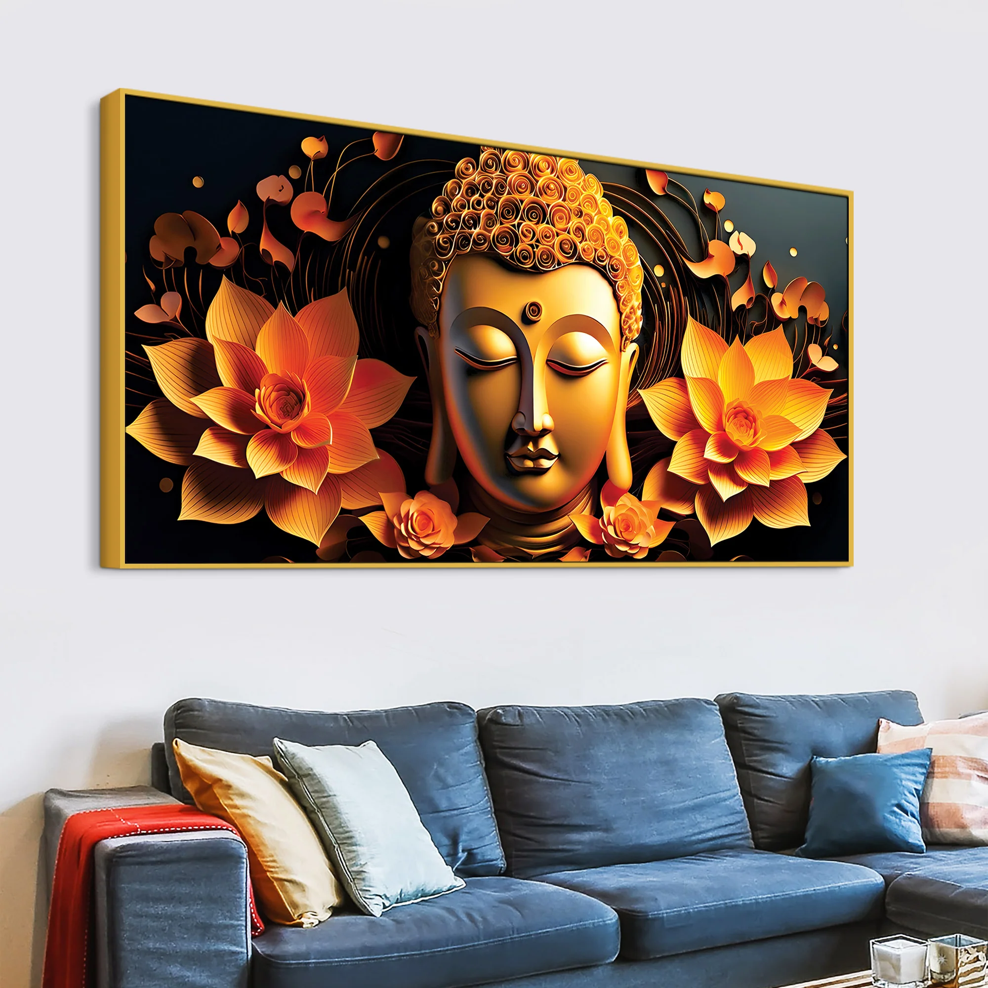 Spiritual Buddha Canvas Painting for Peaceful Interiors - Image 5
