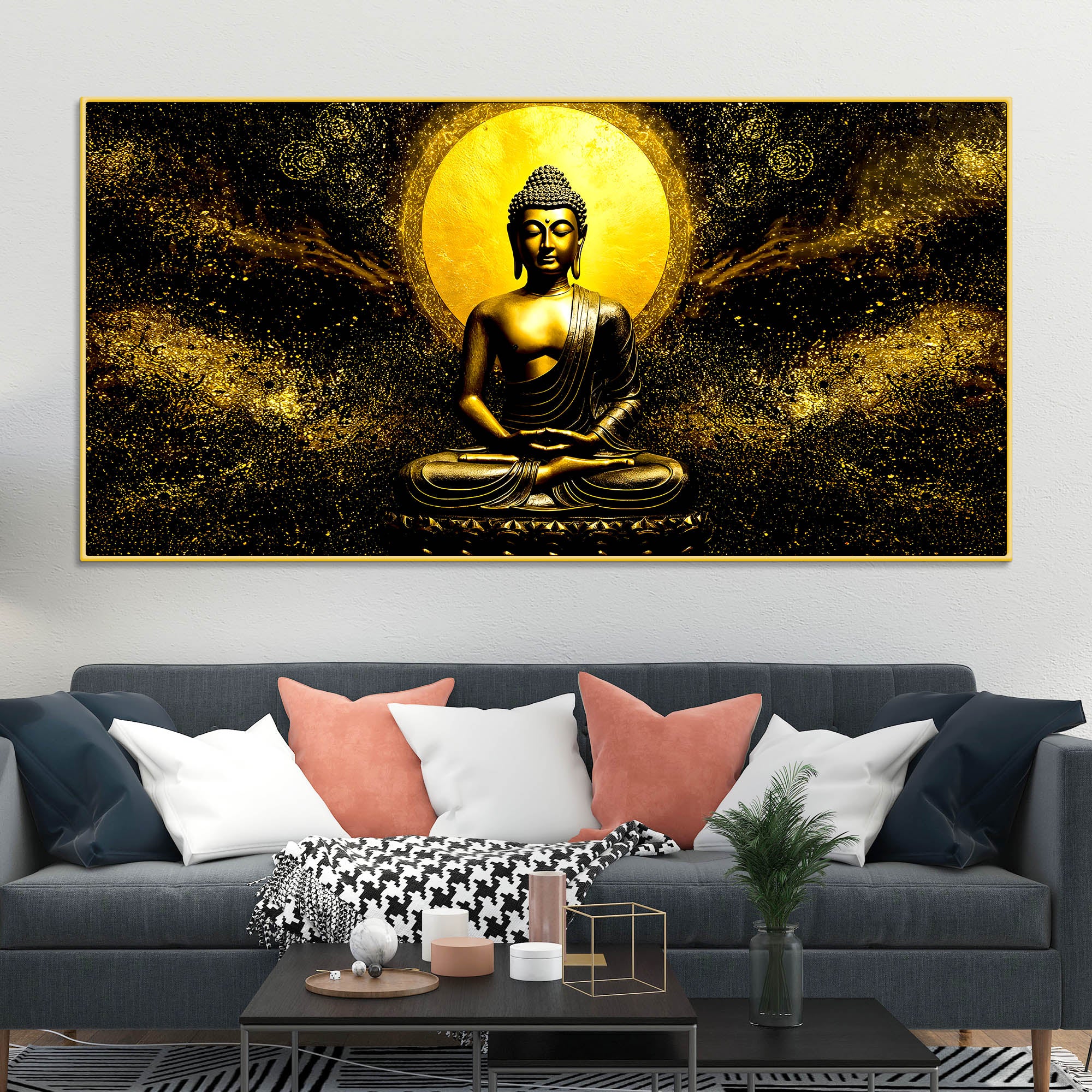 Spiritual Buddha Canvas Wall Painting for Bedroom & Living Room - Image 2
