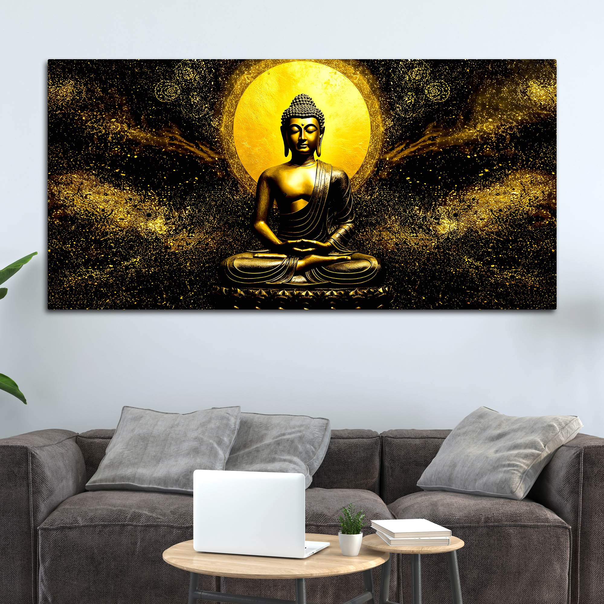 Spiritual Buddha Canvas Wall Painting for Bedroom & Living Room - Image 3
