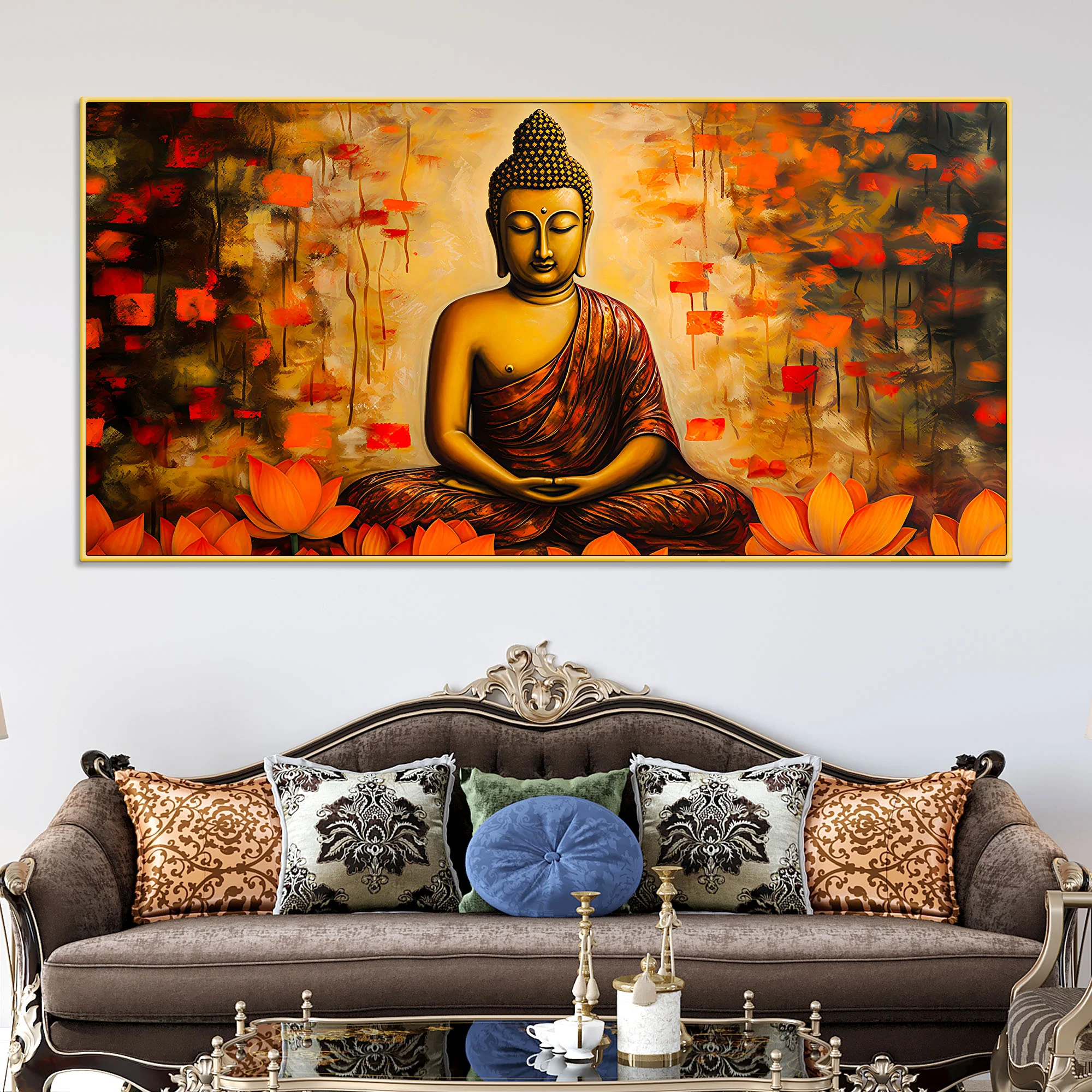 Spiritual Buddha Canvas Wall Painting for Calm Home Decor - Image 2