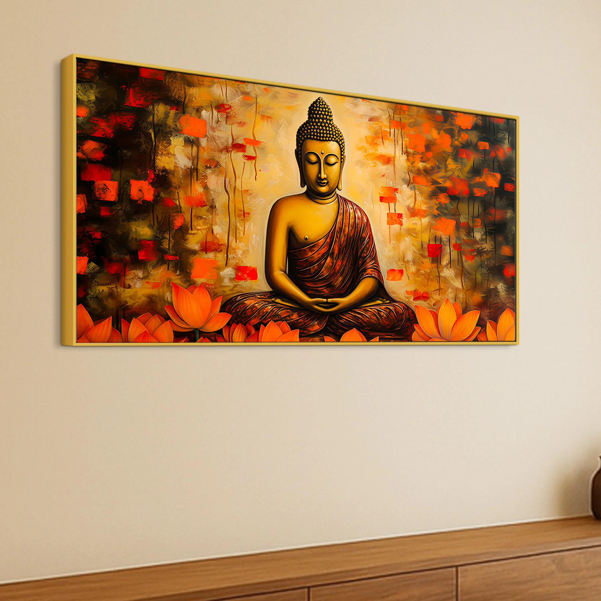 Spiritual Buddha Canvas Wall Painting for Calm Home Decor - Image 5