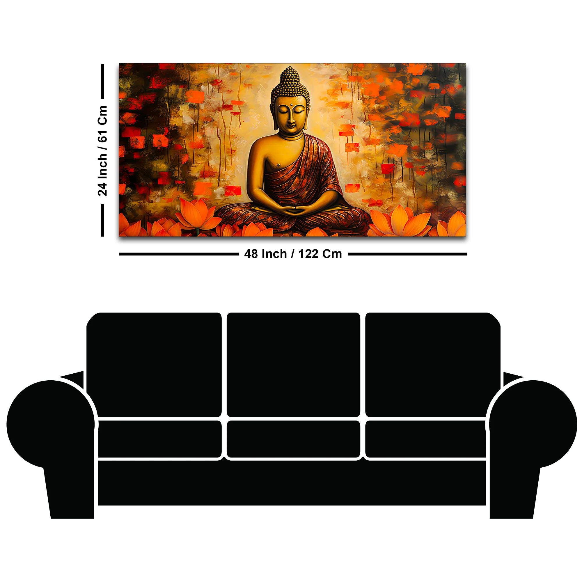 Spiritual Buddha Canvas Wall Painting for Calm Home Decor - Image 8