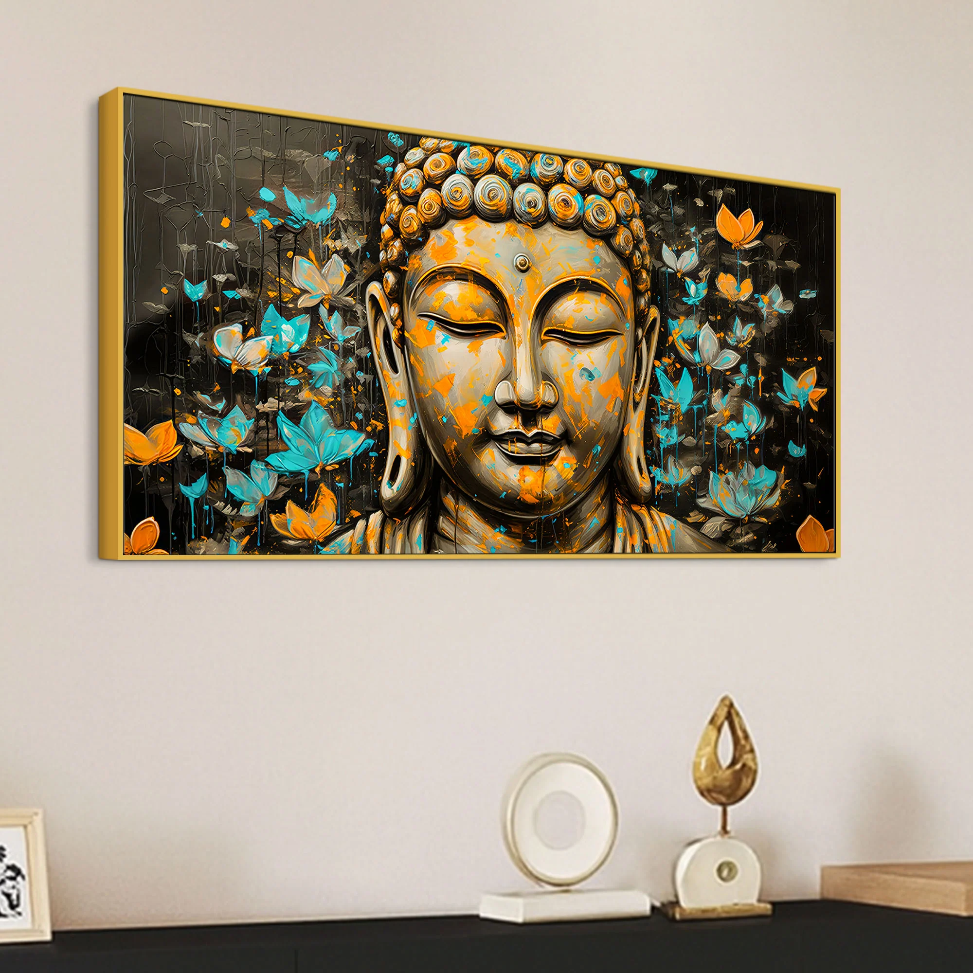 Spiritual Buddha Canvas Wall Painting for Home & Office Decor - Image 5