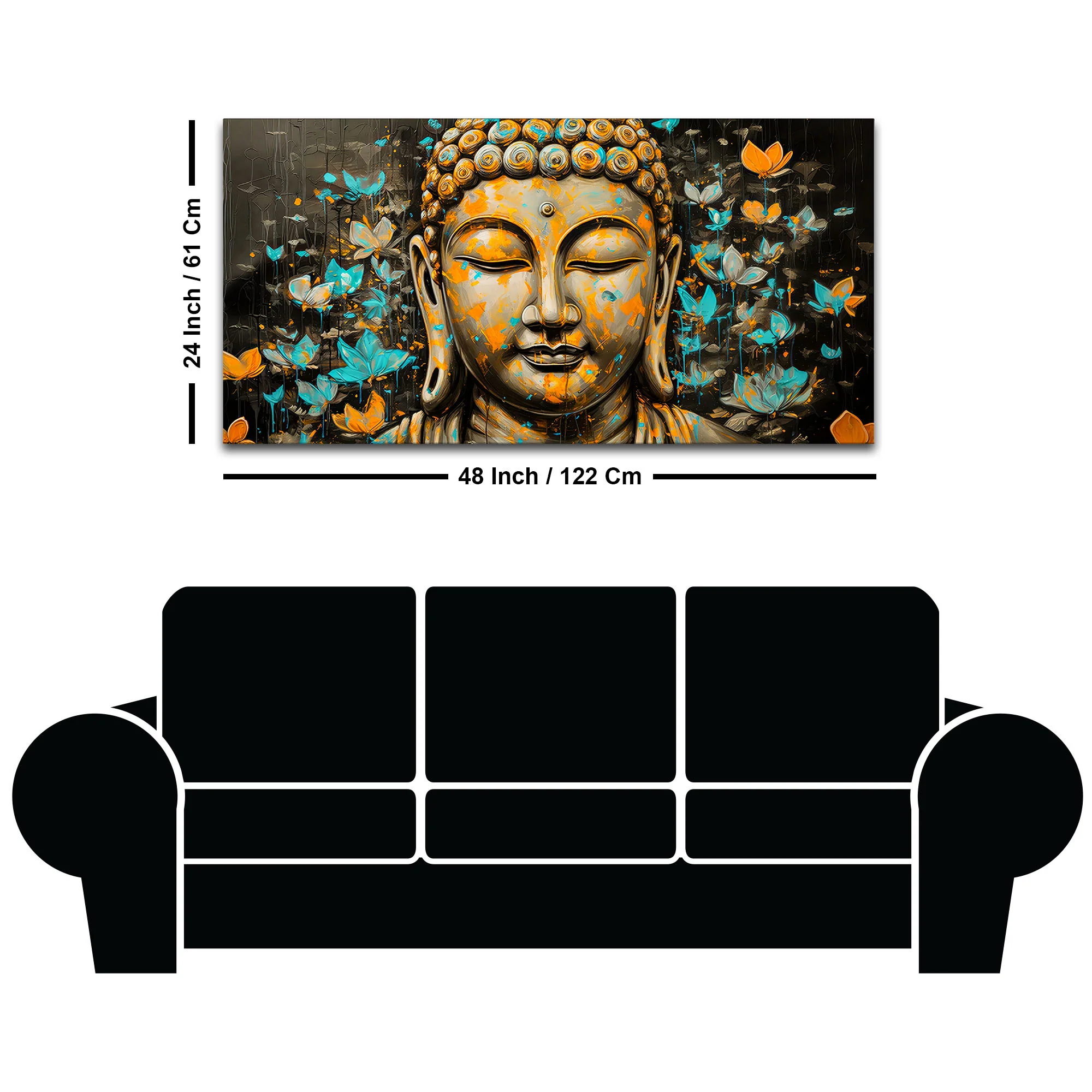 Spiritual Buddha Canvas Wall Painting for Home & Office Decor - Image 8