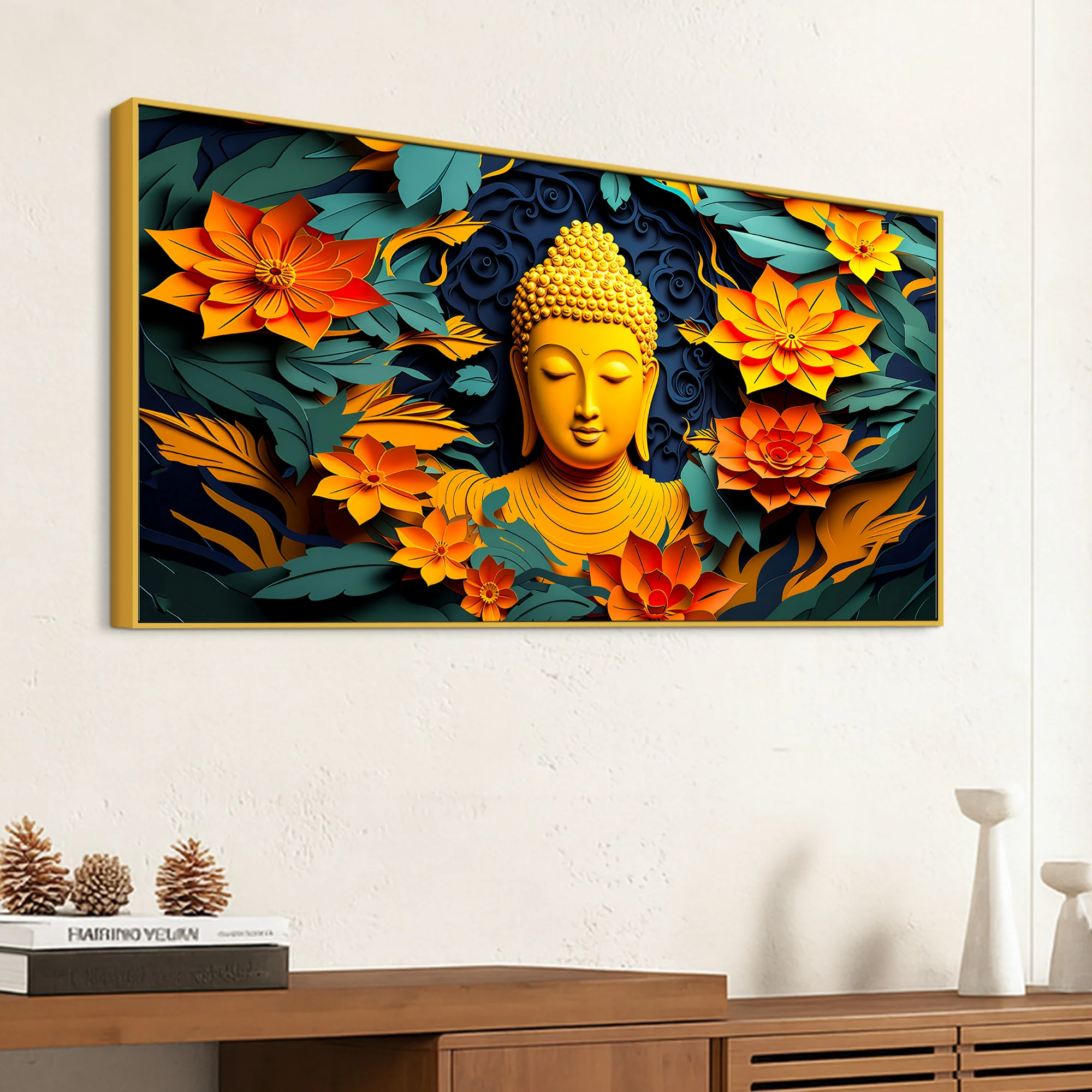 Spiritual Buddha Canvas Wall Painting for Serene Living Spaces - Image 5