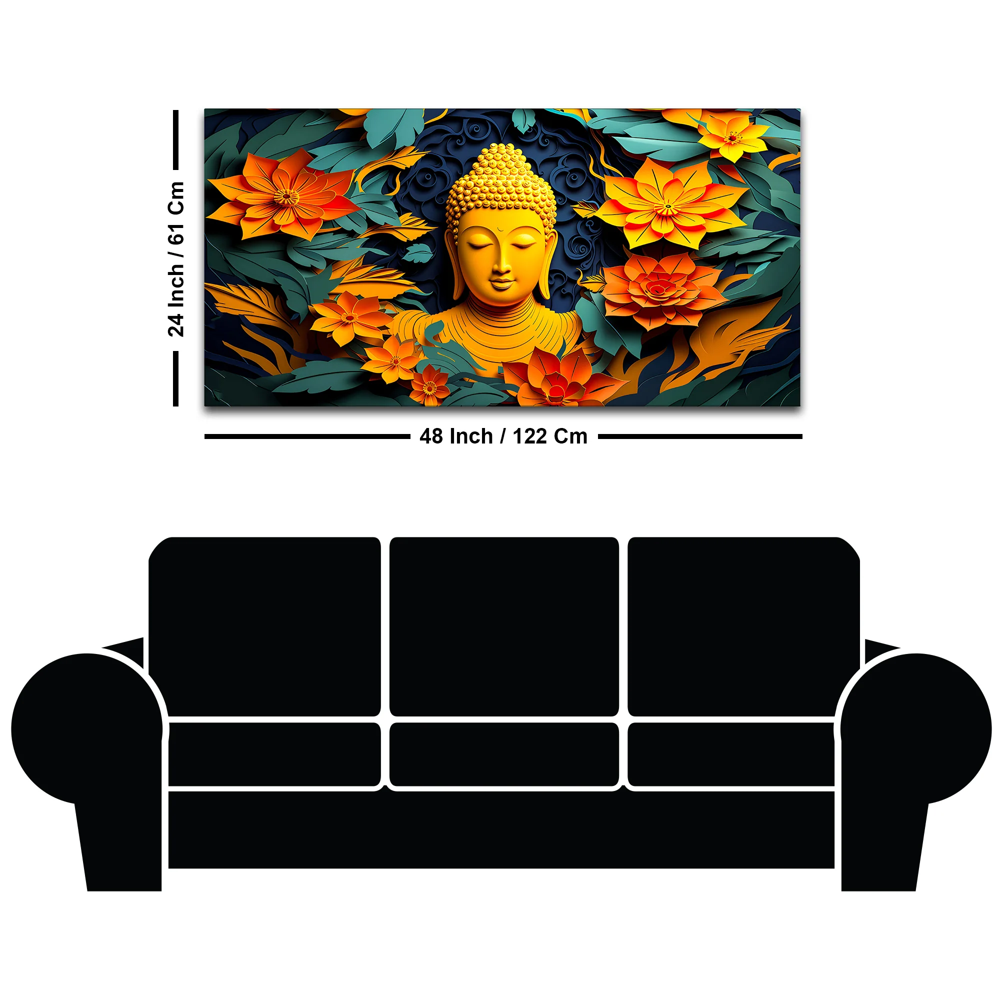 Spiritual Buddha Canvas Wall Painting for Serene Living Spaces - Image 8