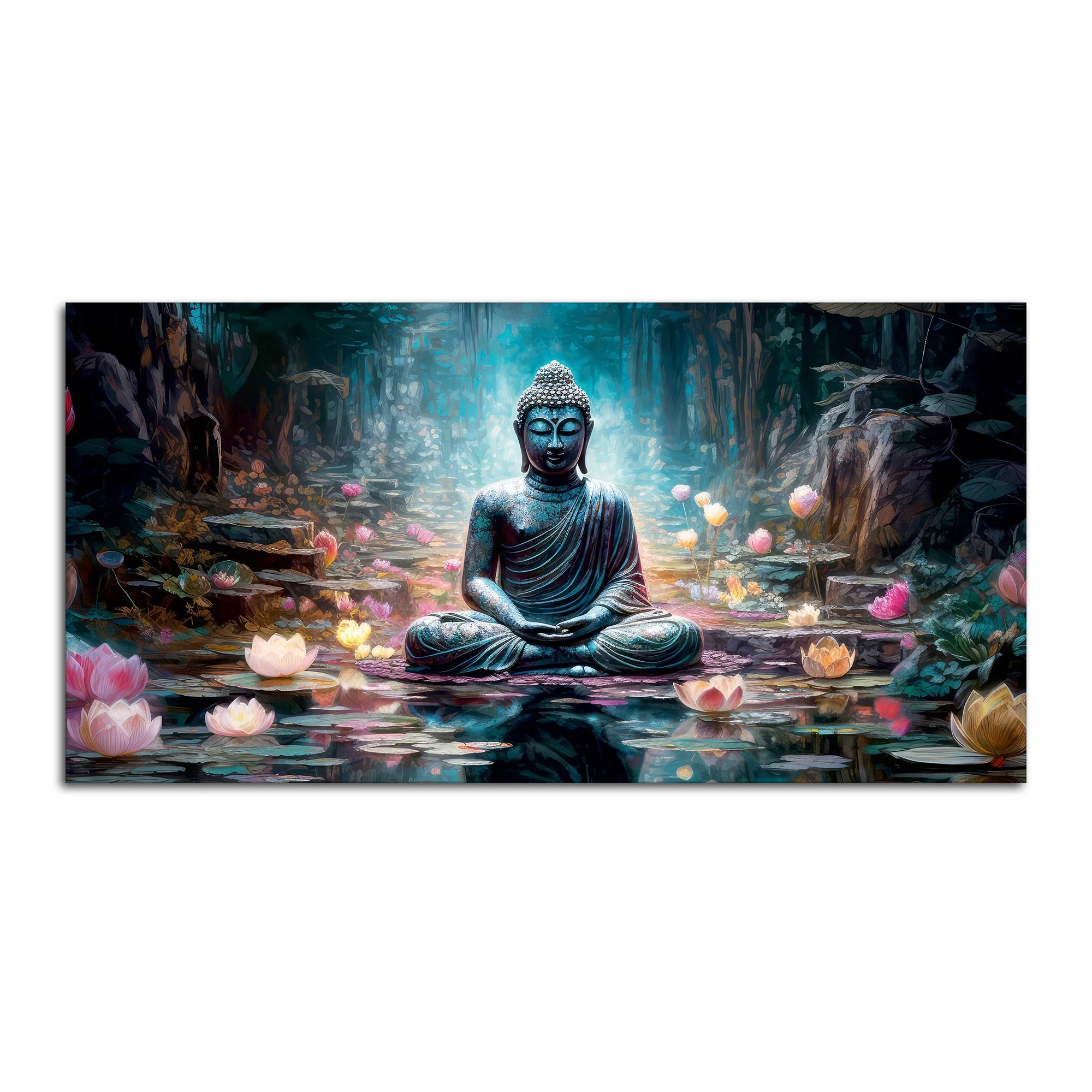 Spiritual Buddha Statue Premium Canvas Wall Painting - Image 4