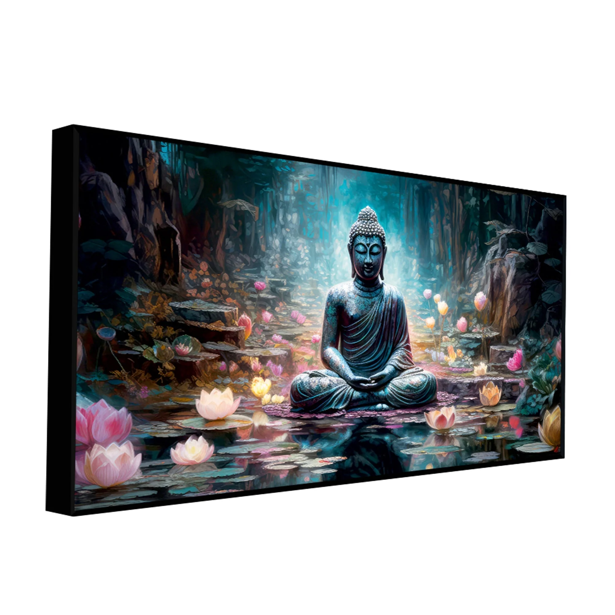 Spiritual Buddha Statue Premium Canvas Wall Painting - Image 5