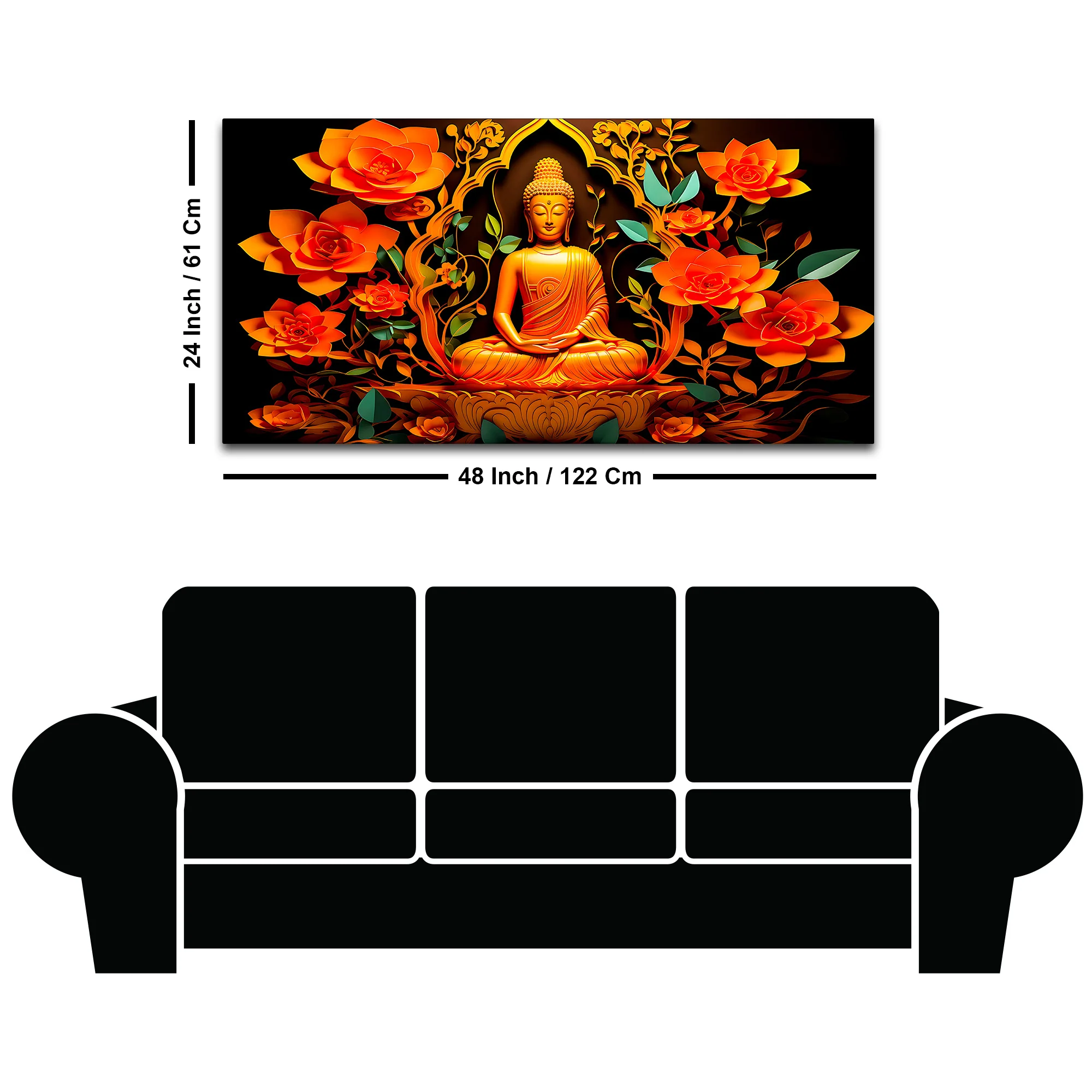 Spiritual Buddha Wall Painting for Modern Home Interiors - Image 8