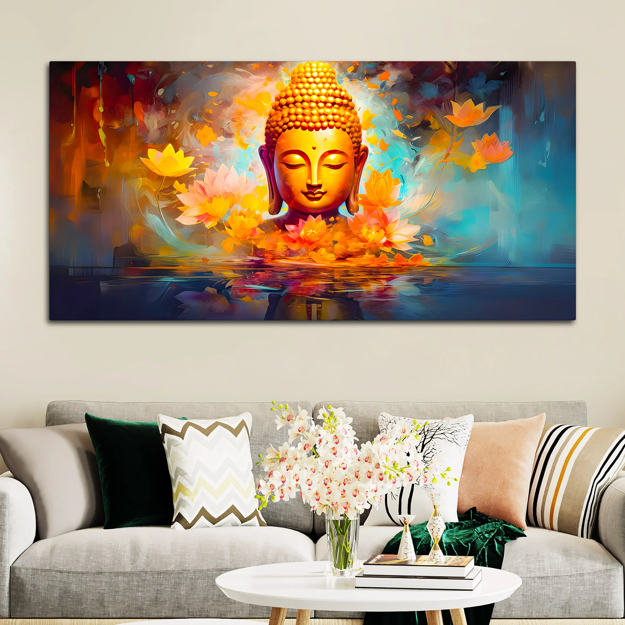 Spiritual Buddha Wall Painting for Modern Living Space - Image 3
