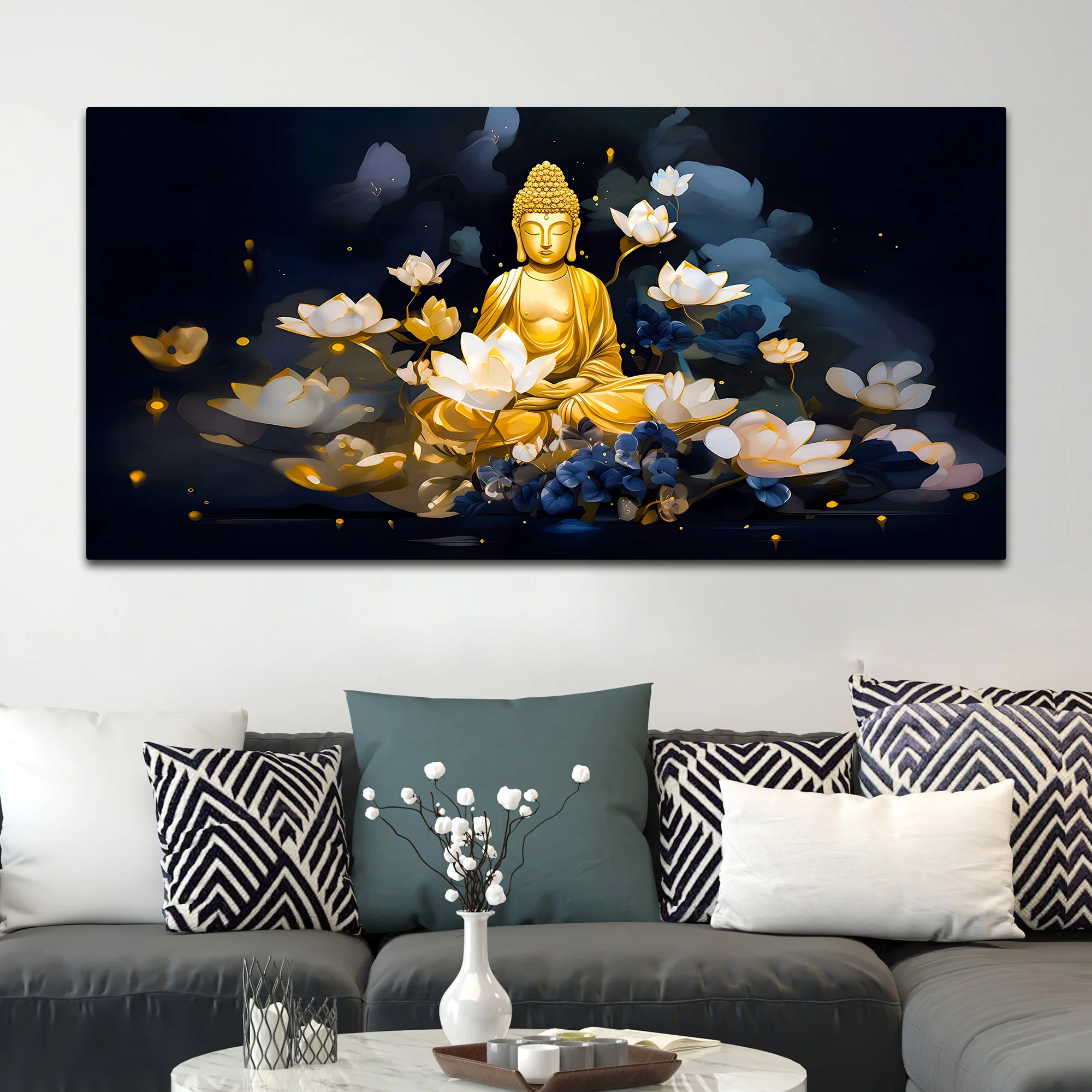 Spiritual Buddha Wall Painting for Premium Interior Design - Image 3