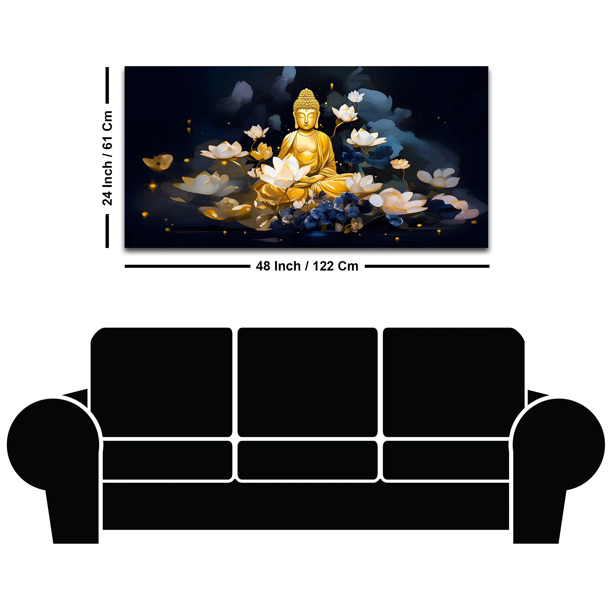 Spiritual Buddha Wall Painting for Premium Interior Design - Image 8