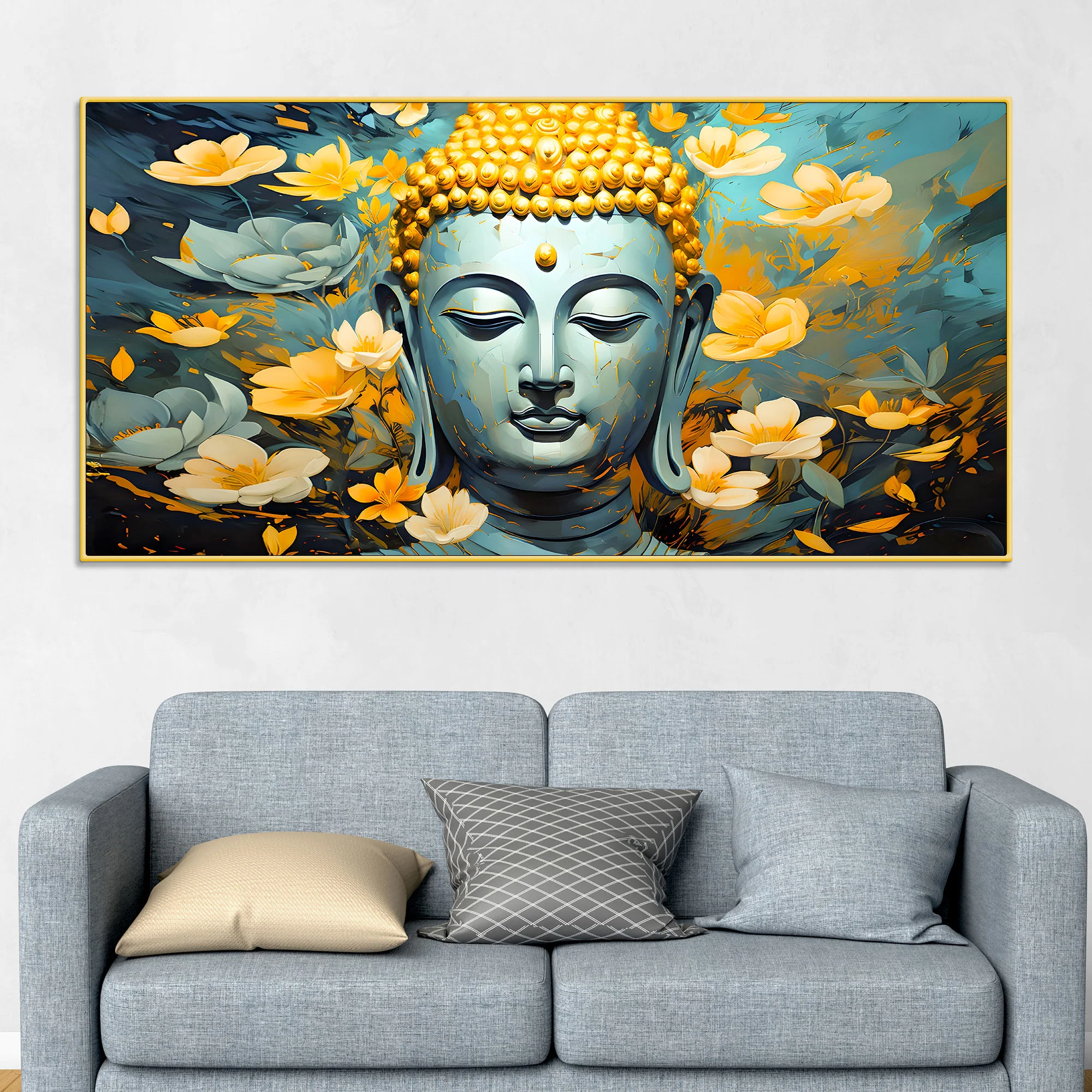 Spiritual Buddha Wall Painting on Canvas for Home Decor