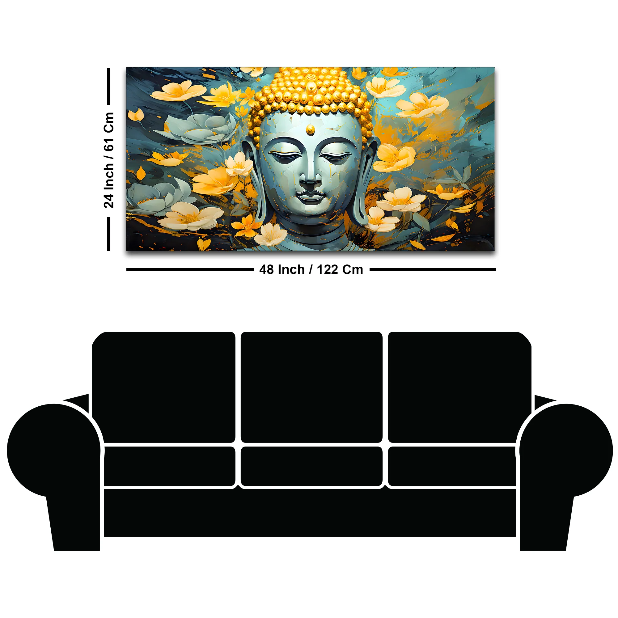 Spiritual Buddha Wall Painting on Canvas for Home Decor - Image 8