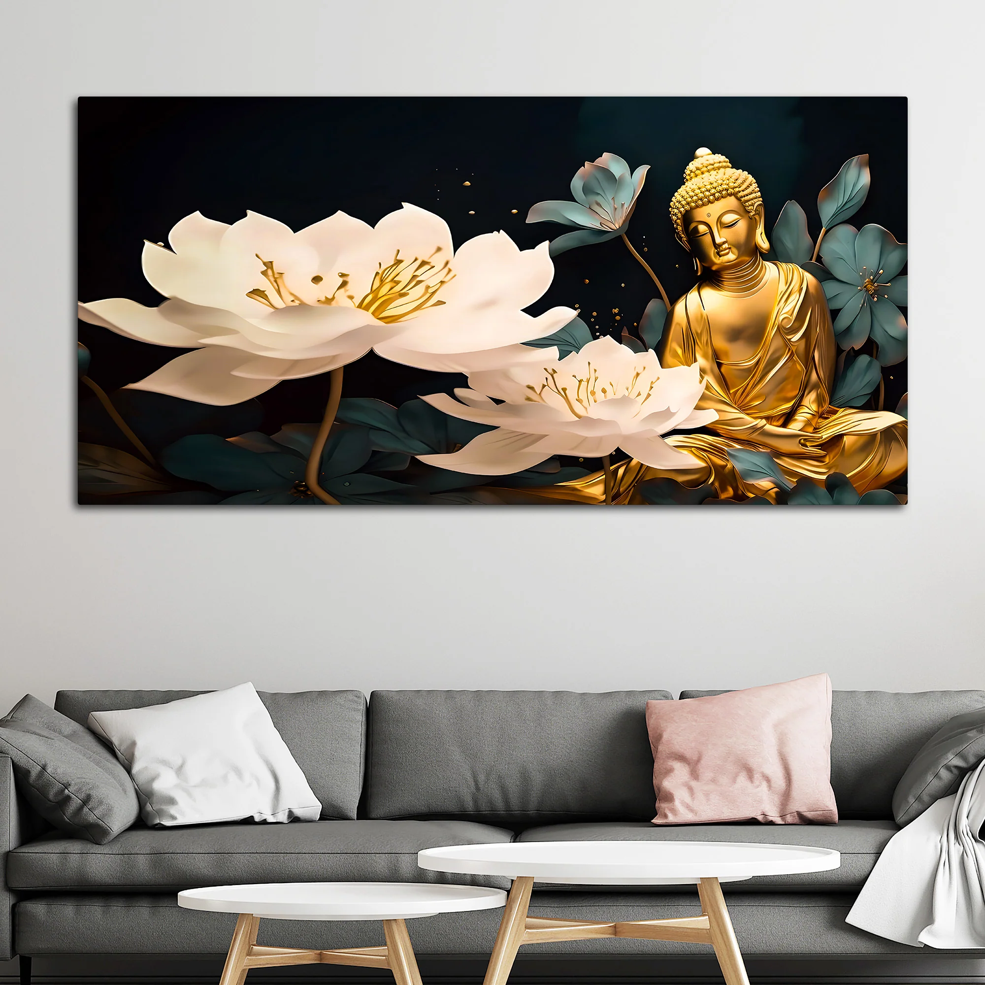 Spiritual Decorative Buddha Wall Painting for Home & Office - Image 3