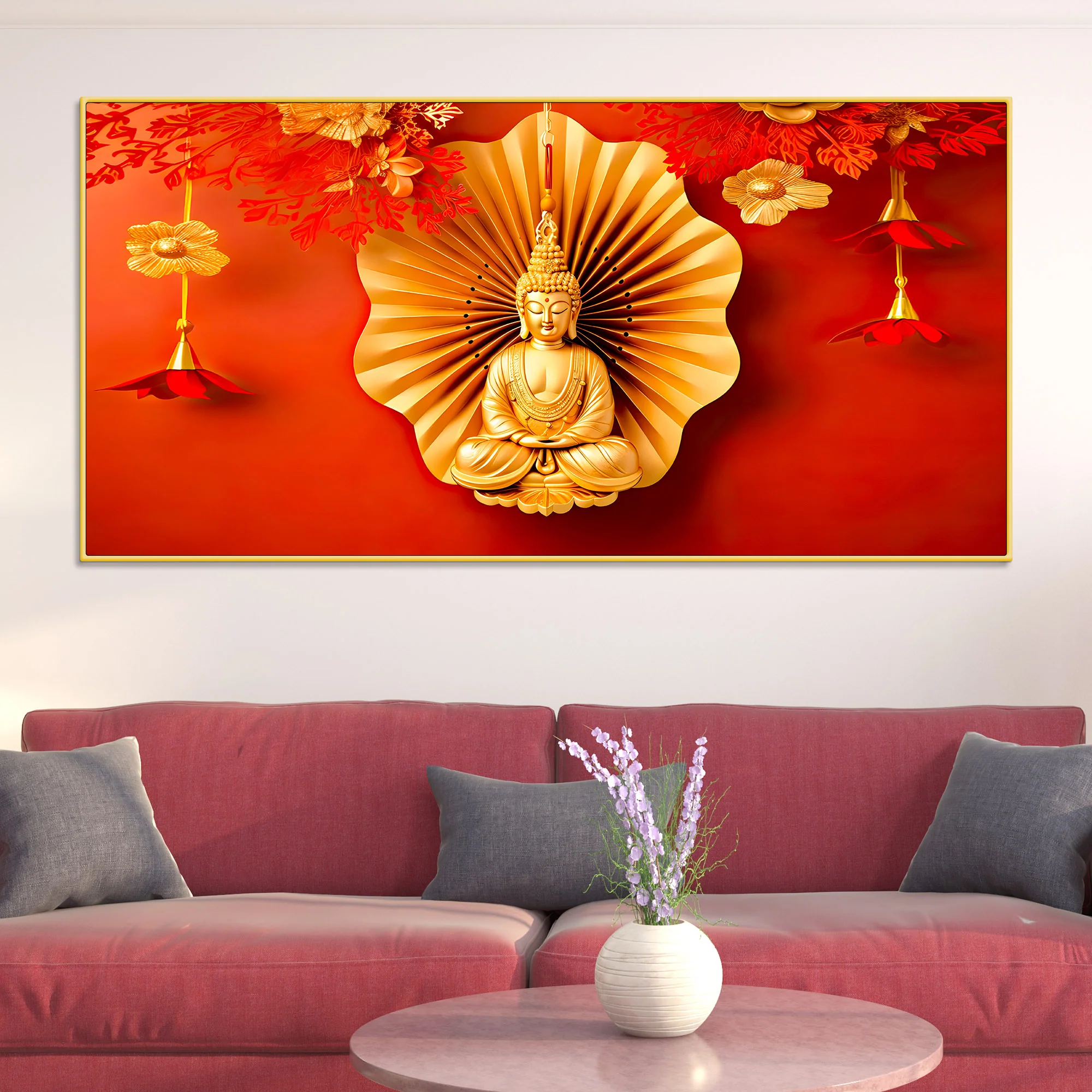 Spiritual Gautam Buddha Canvas Painting for Home Décor - Image 2
