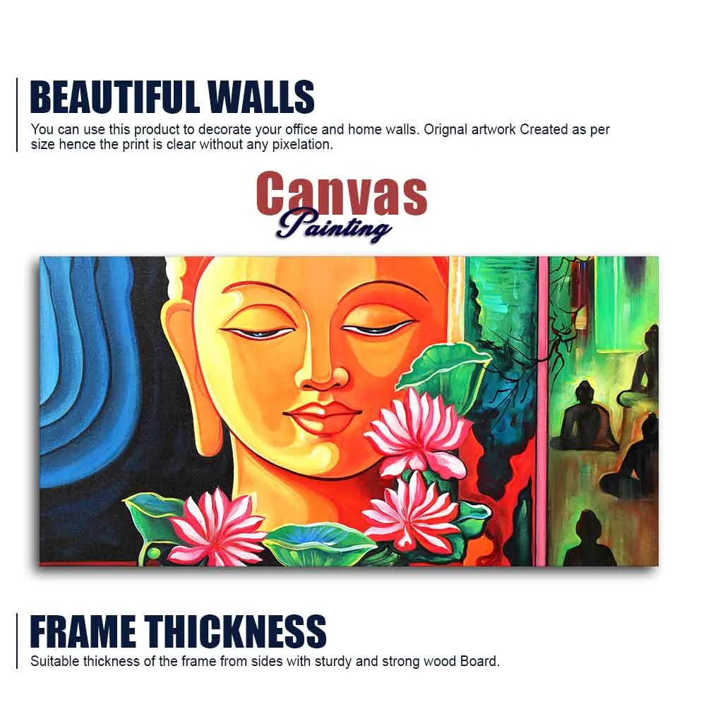 Spiritual Gautam Buddha Wall Painting - Image 6
