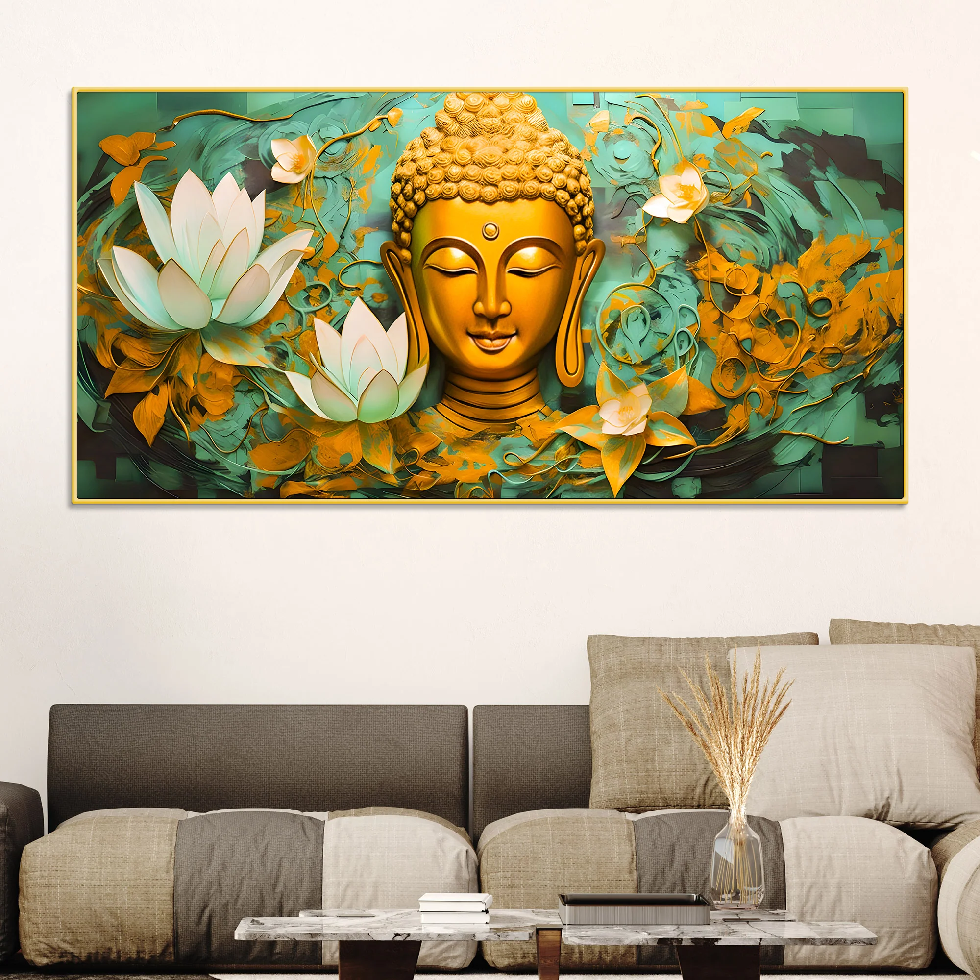 Spiritual Gautam Buddha Wall Painting for Calm Home Décor - Image 2