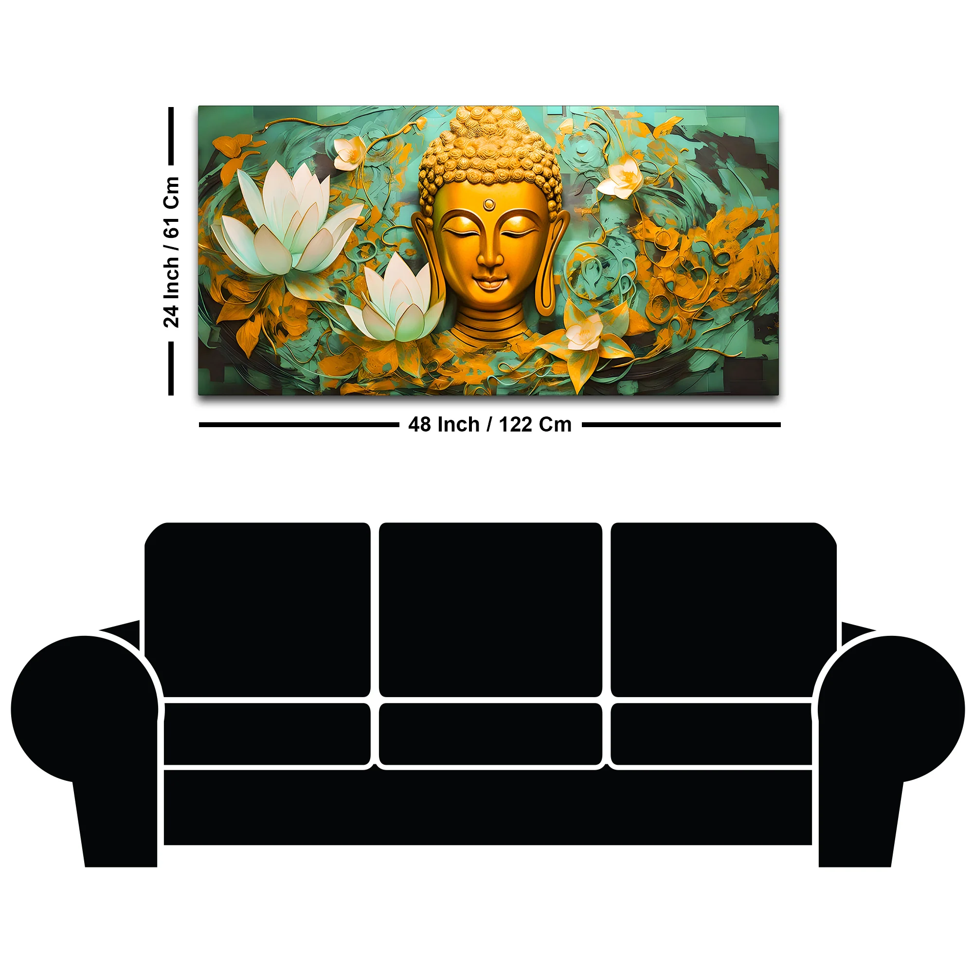Spiritual Gautam Buddha Wall Painting for Calm Home Décor - Image 8