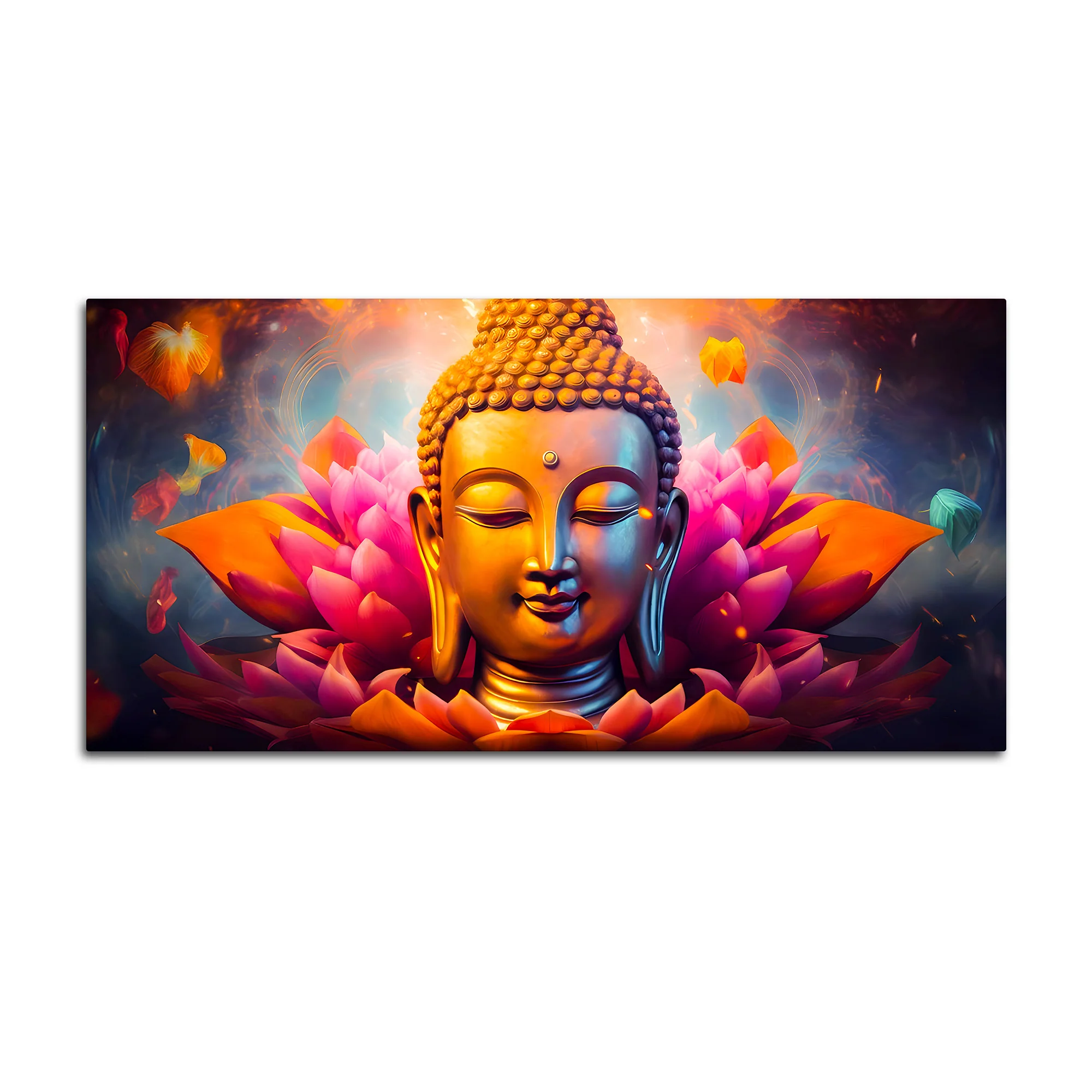 Spiritual Gautam Buddha Wall Painting for Living Spaces - Image 4
