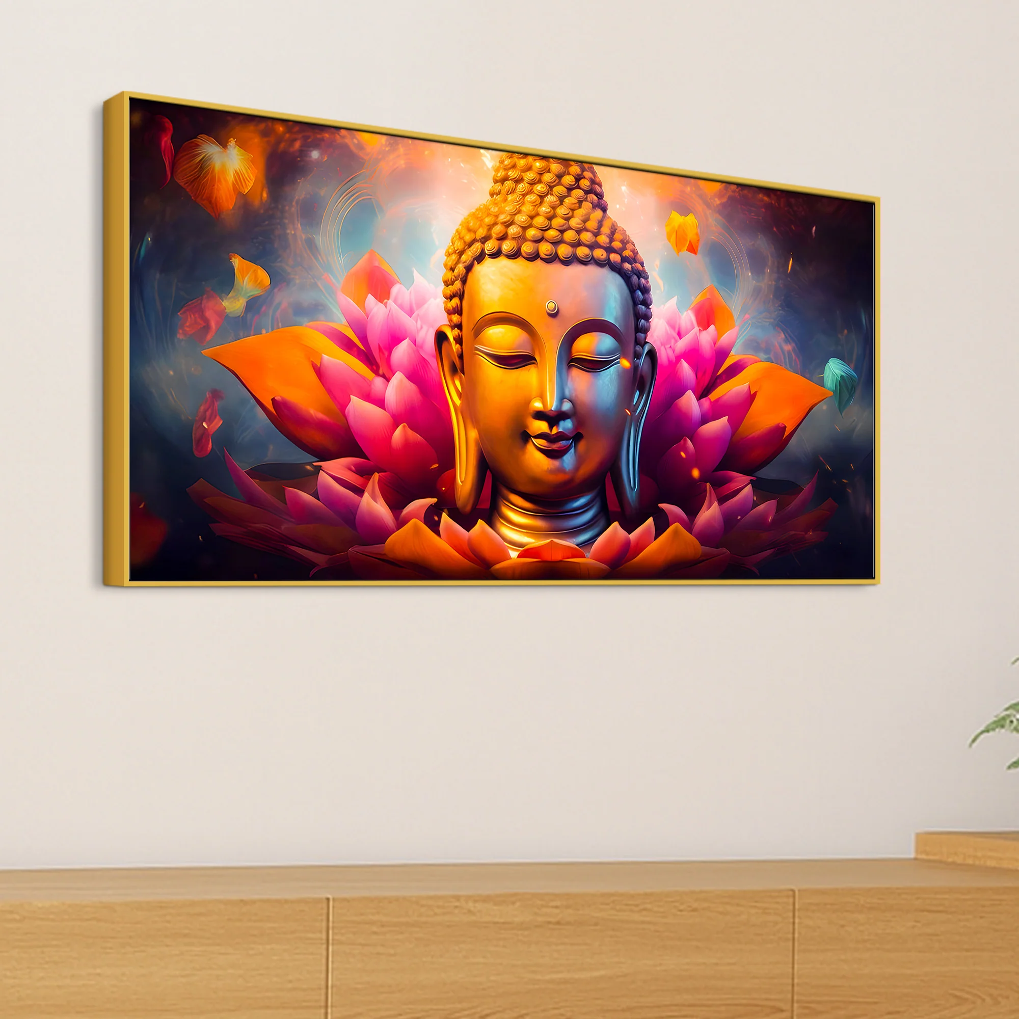 Spiritual Gautam Buddha Wall Painting for Living Spaces - Image 5