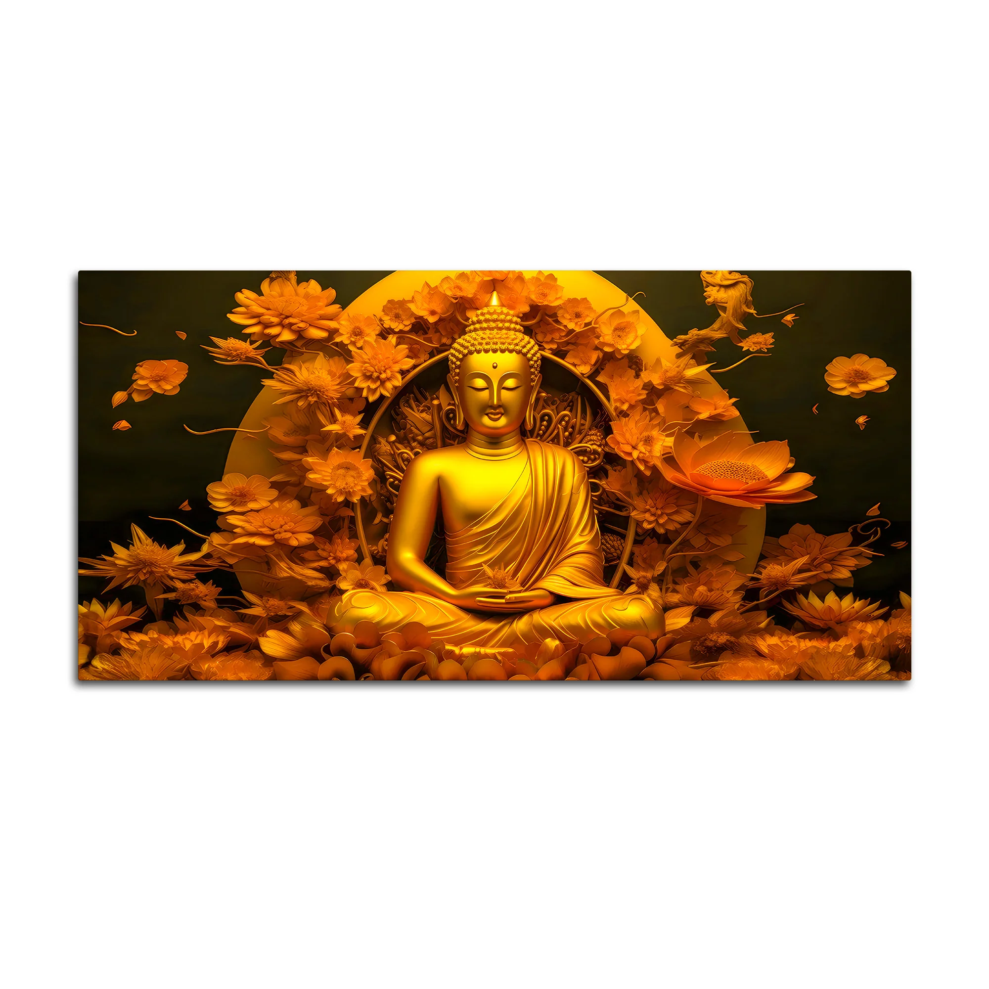 Spiritual Glow Gautam Buddha Canvas Painting for Home & Office - Image 4