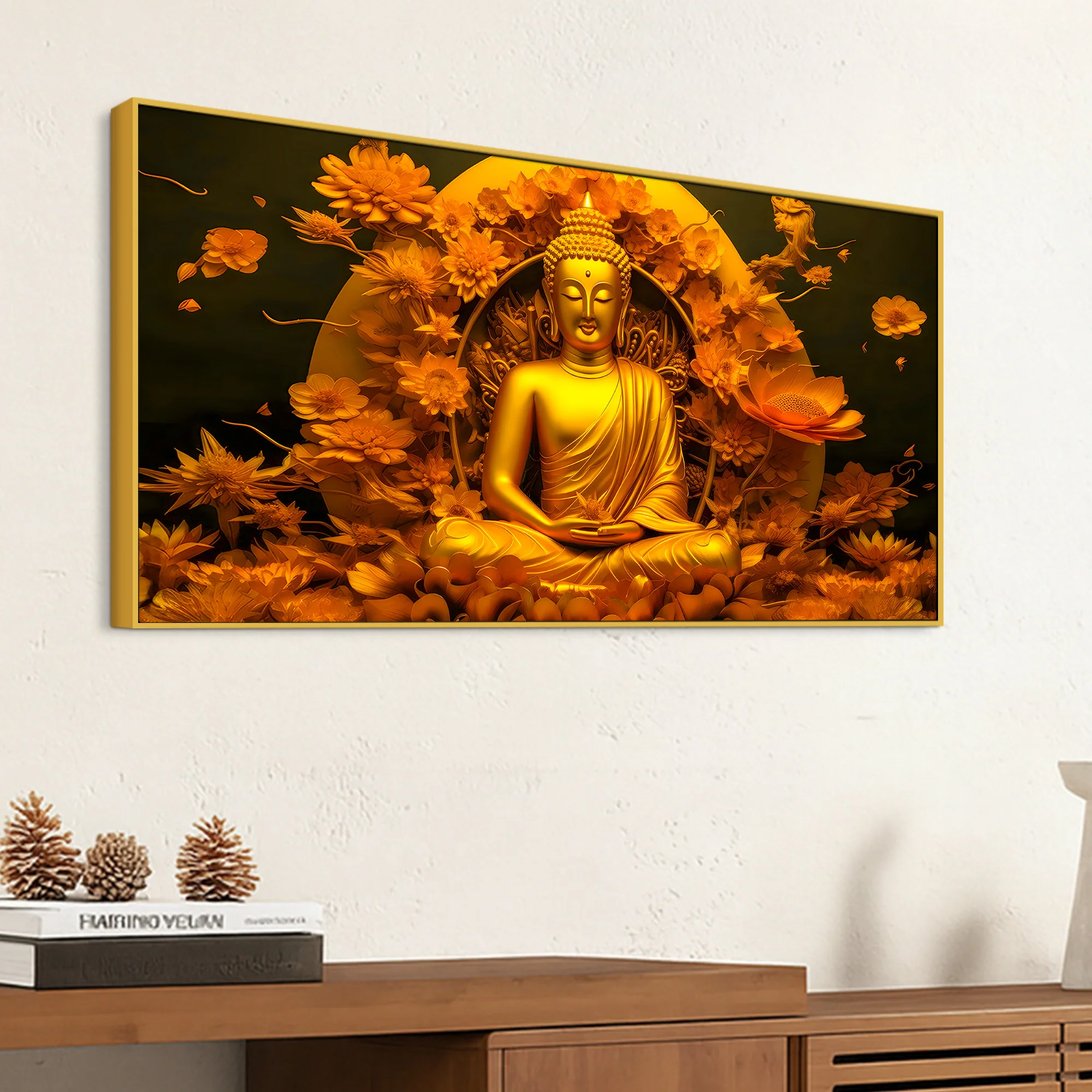 Spiritual Glow Gautam Buddha Canvas Painting for Home & Office - Image 5