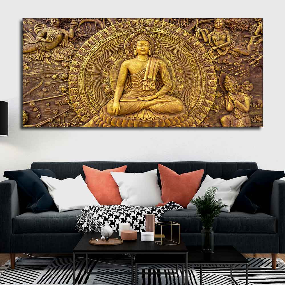 Spiritual God Buddha Premium Canvas Wall Painting - Image 2