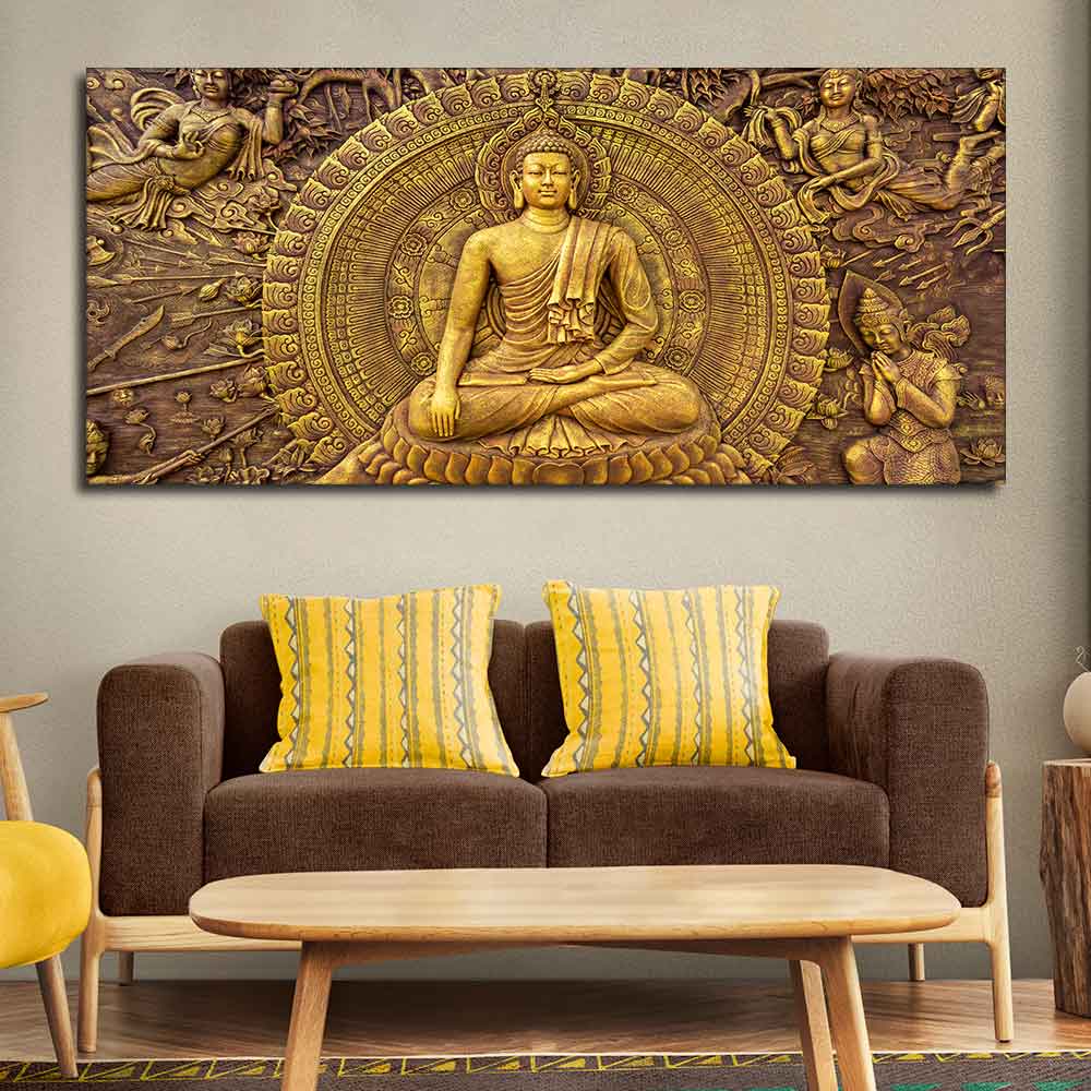 Spiritual God Buddha Premium Canvas Wall Painting - Image 3