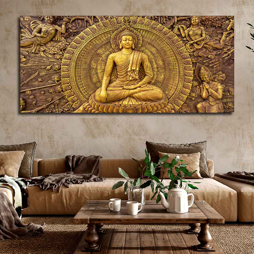 Spiritual God Buddha Premium Canvas Wall Painting - Image 4